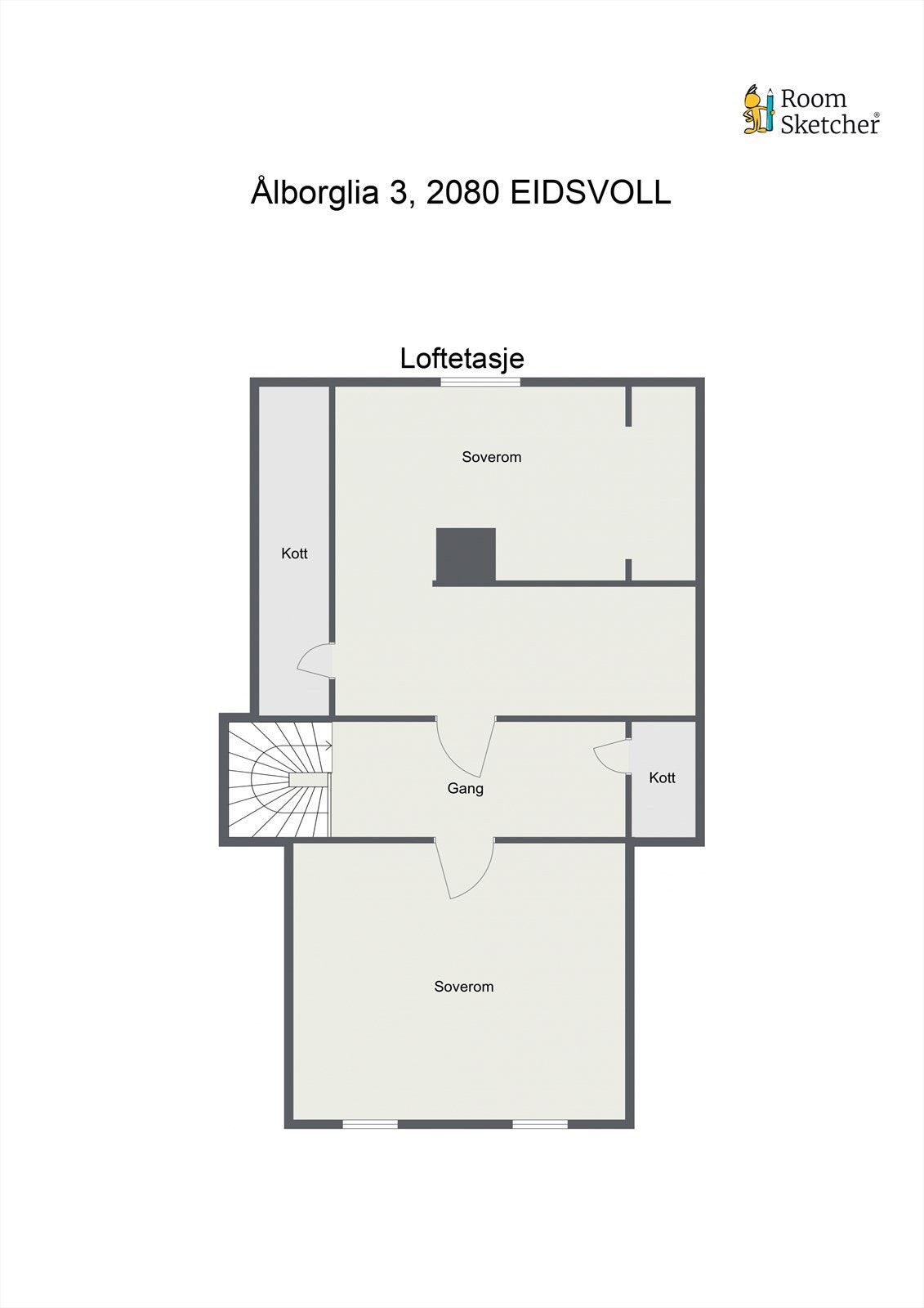 Planskisse loftsetasje. Galleribilde