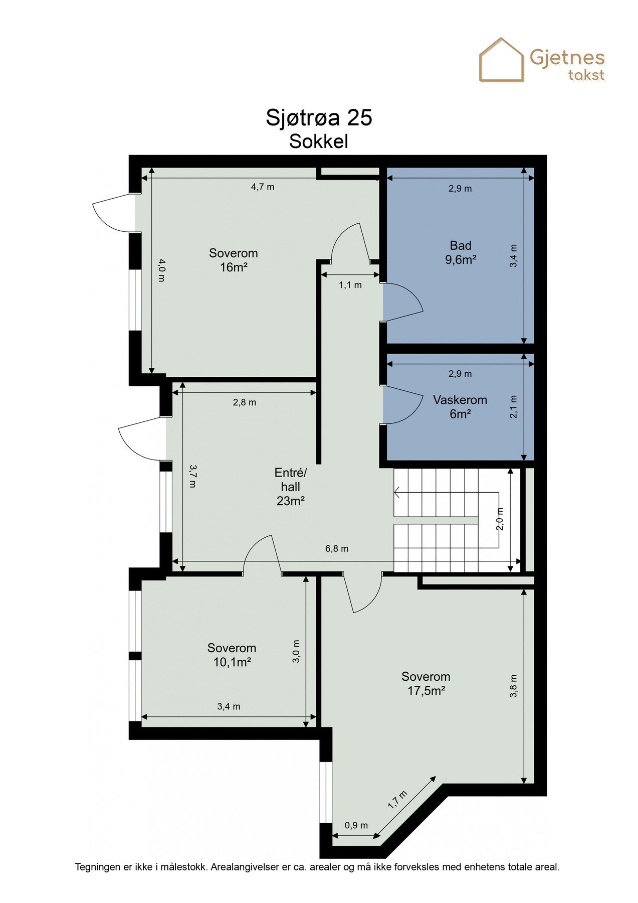 Plantegning sokkeletasje. Galleribilde