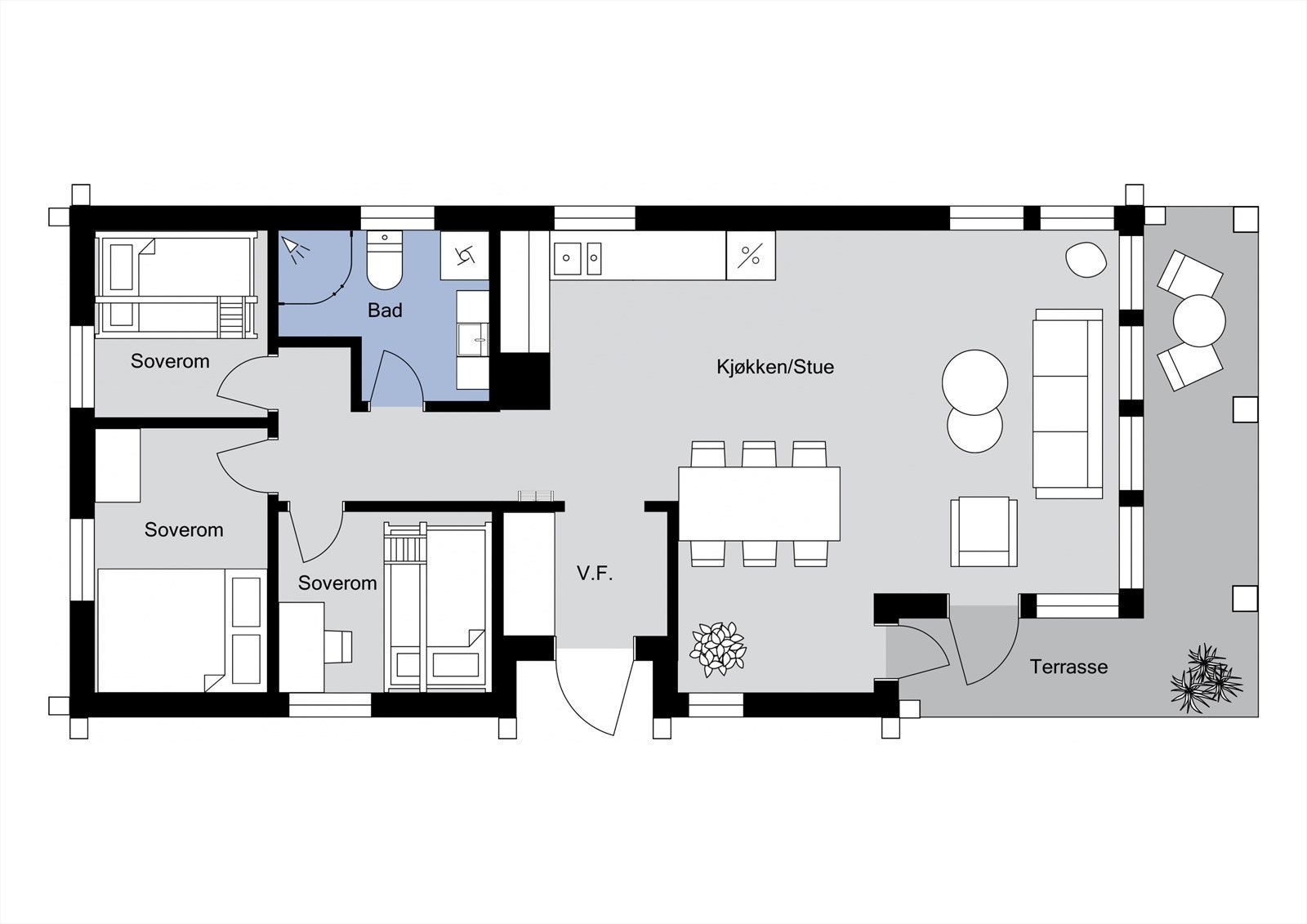 Plantegning - Hovedetasjen Galleribilde