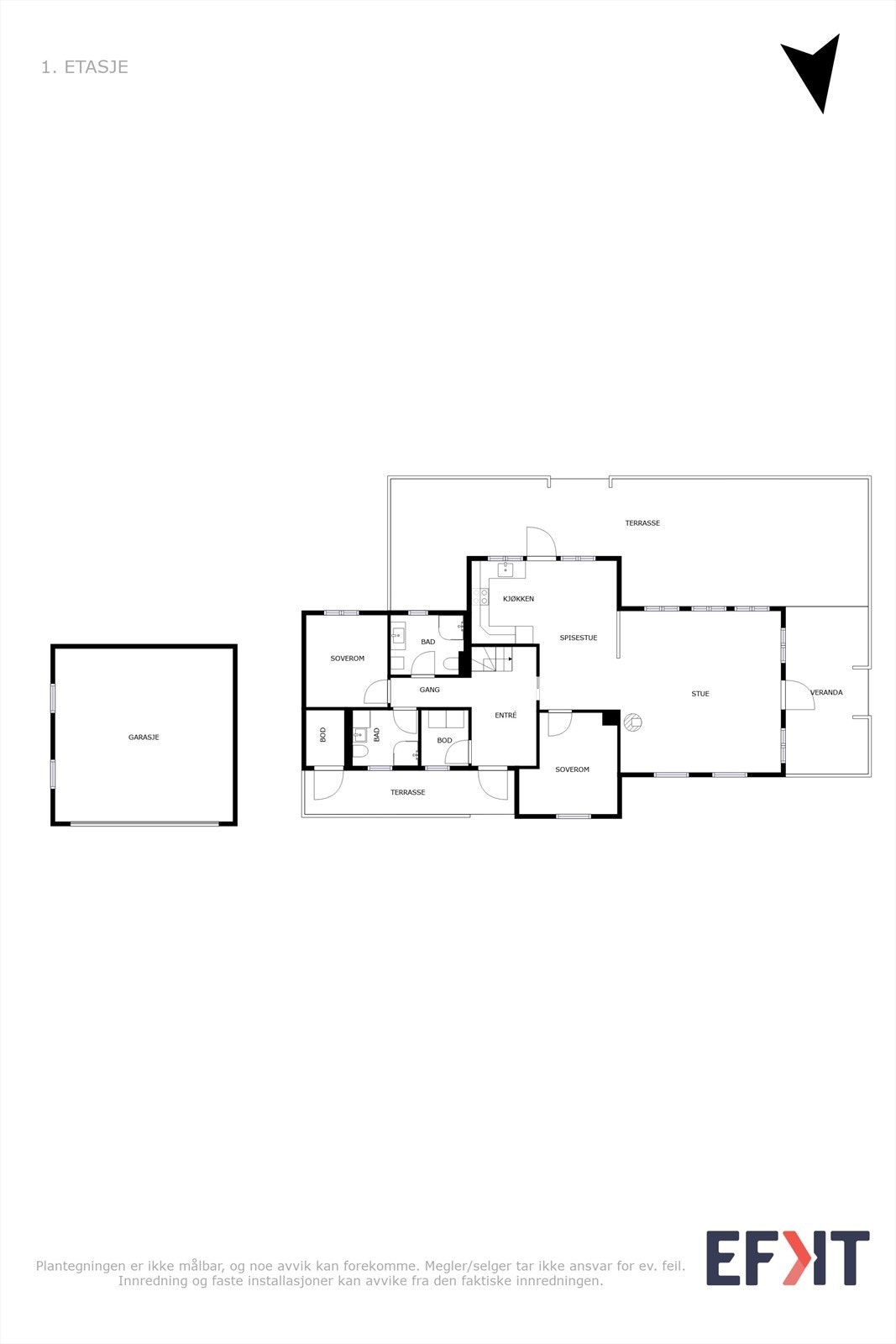 Plantegning 1. etasje Galleribilde