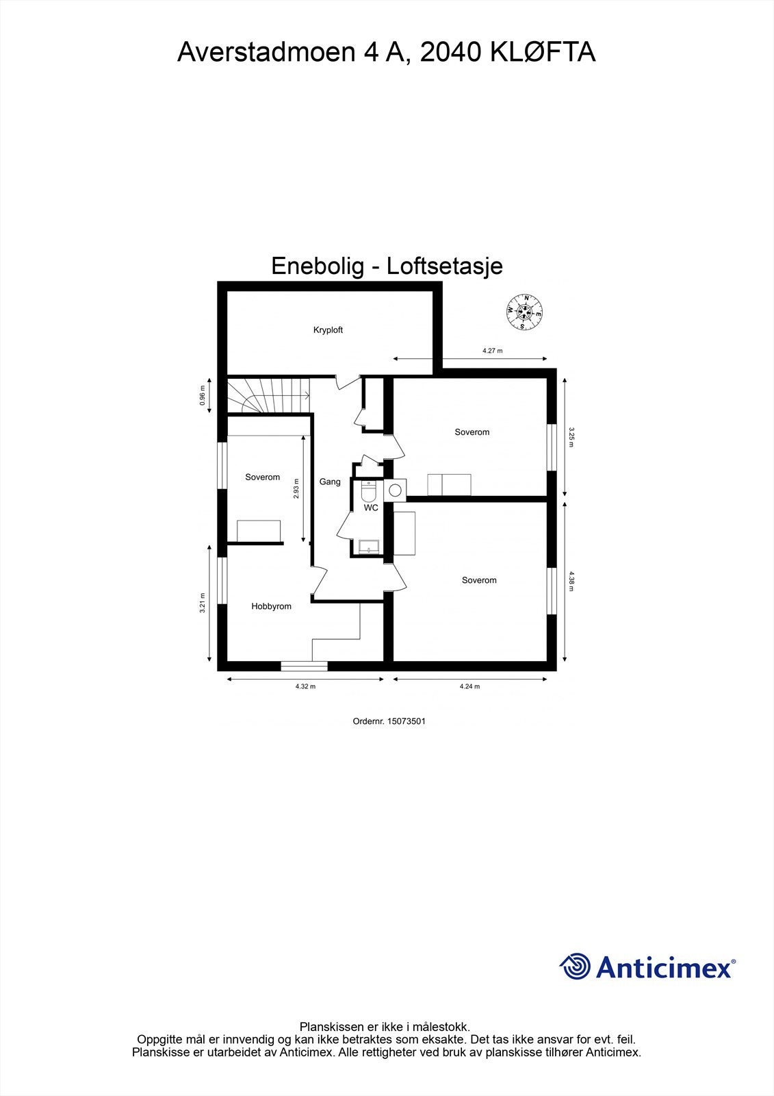 Plantegning Loftsetasje Galleribilde