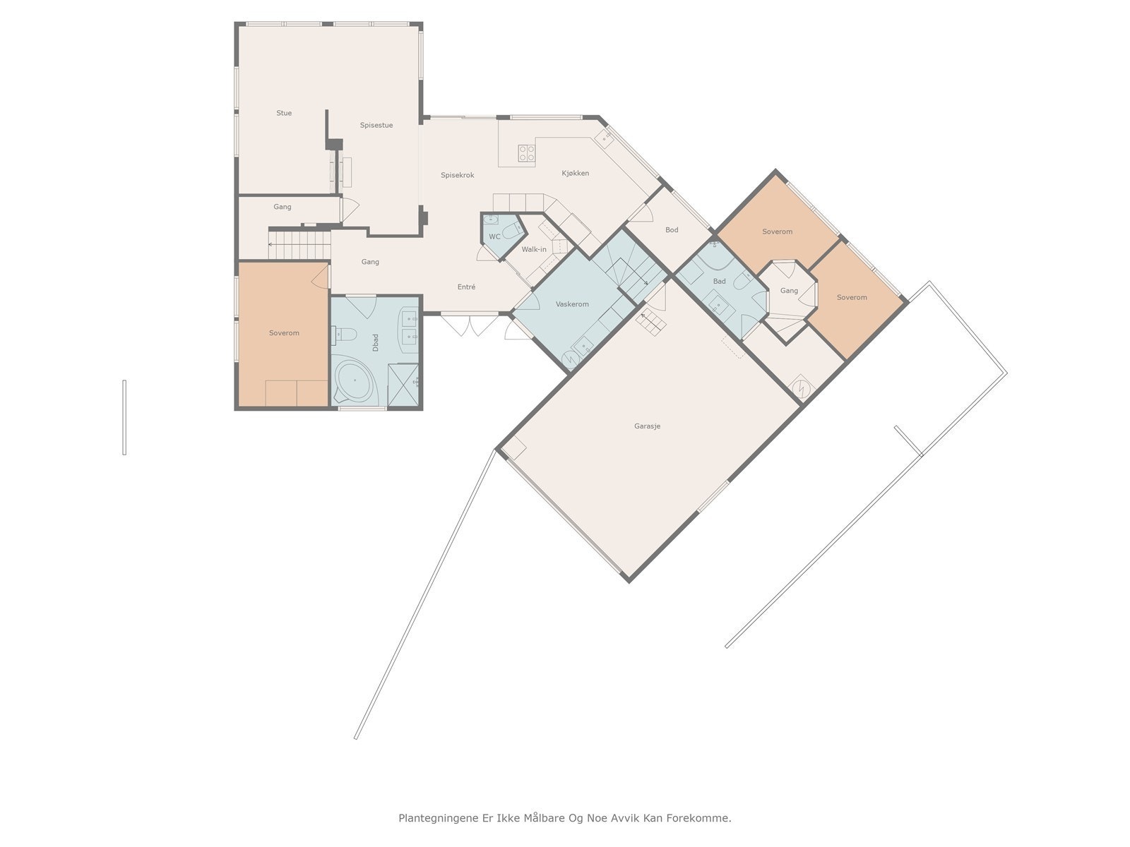 Plantegning hovedetasje. Galleribilde