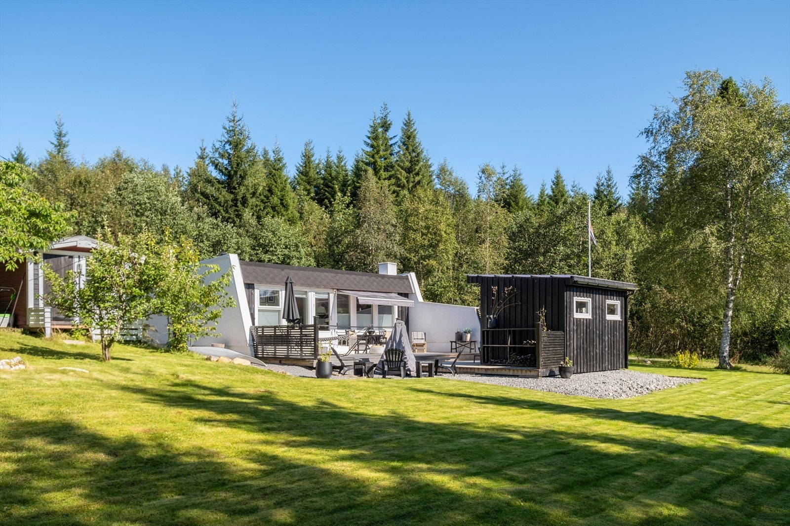 Investerer man i en robotklipper sørger man for at plenen er nyklipt til enhver tid og man kan nyte helga på hytta Galleribilde