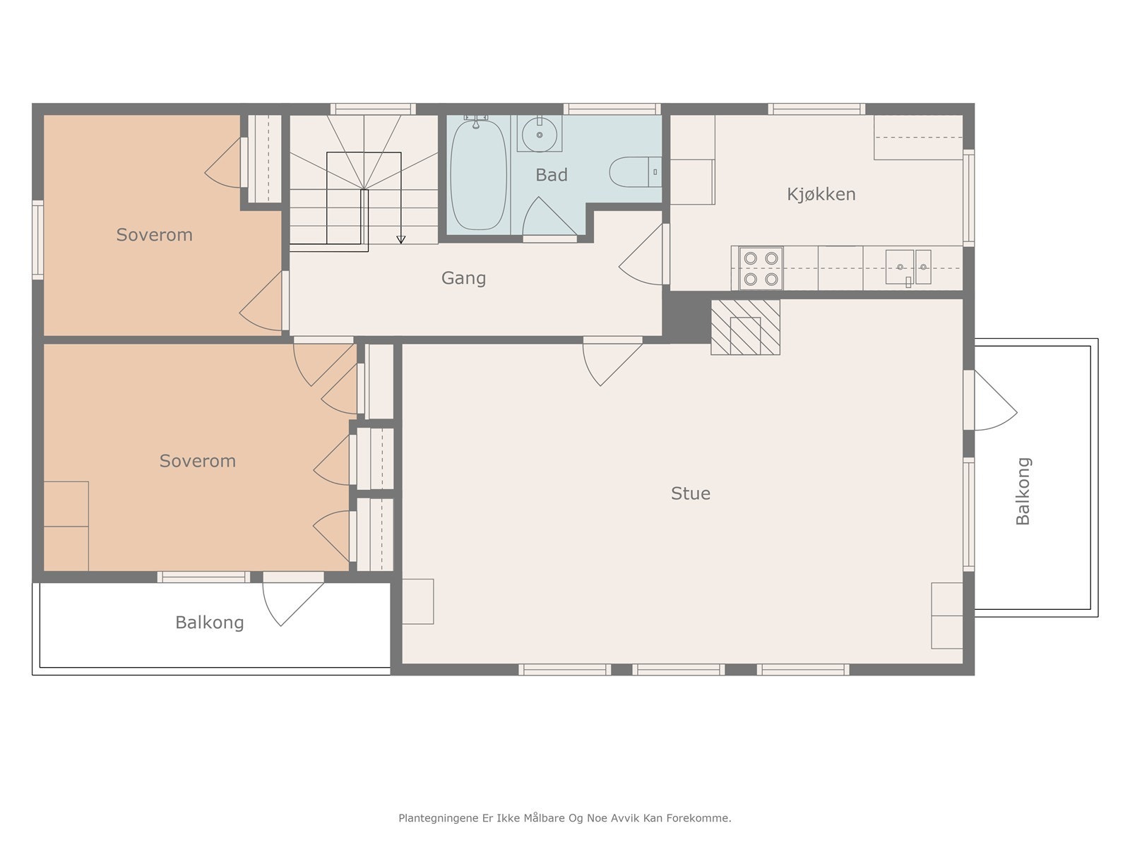 Plantegning hovedetasje. Galleribilde