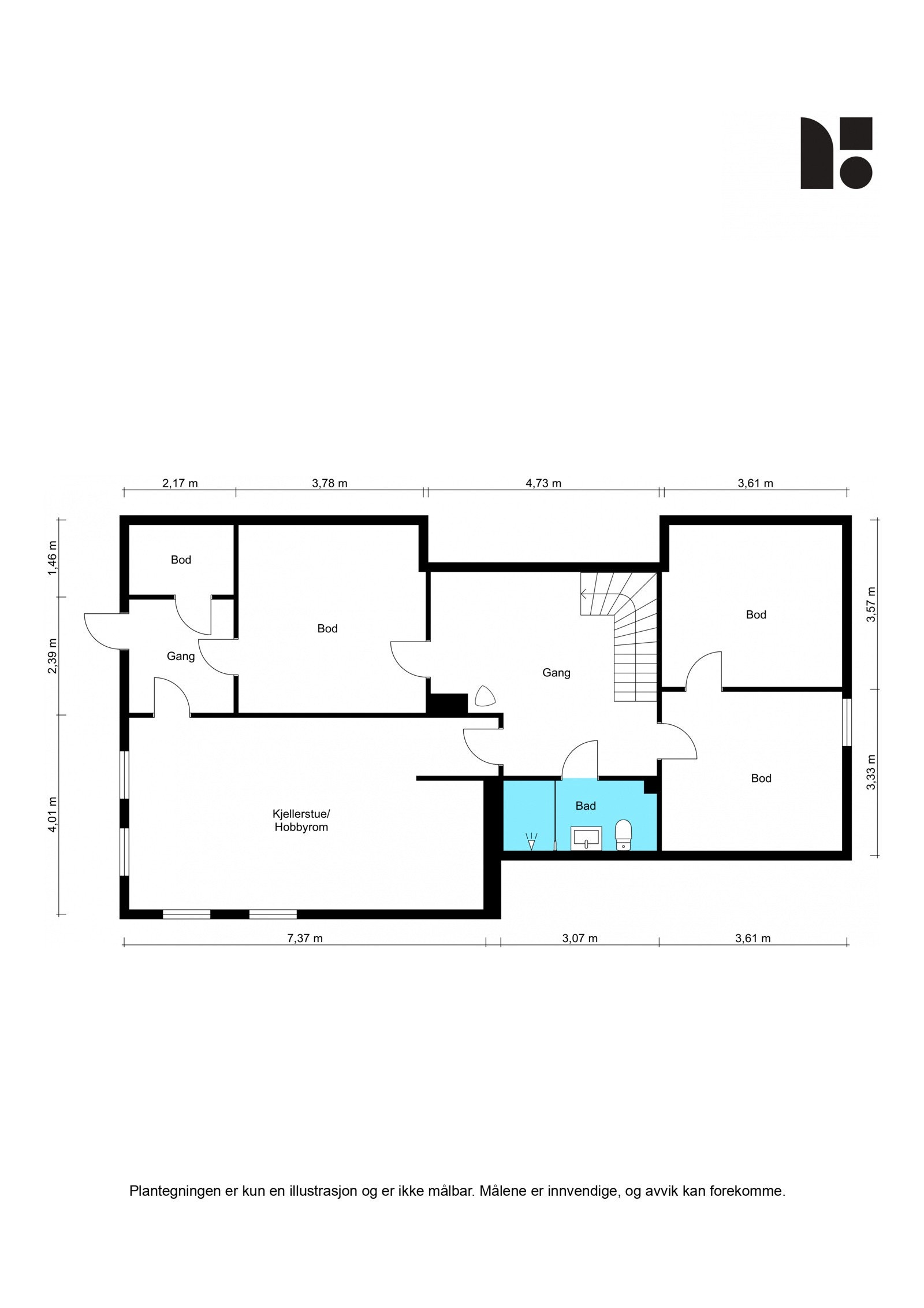 Plantegning kjeller. Galleribilde