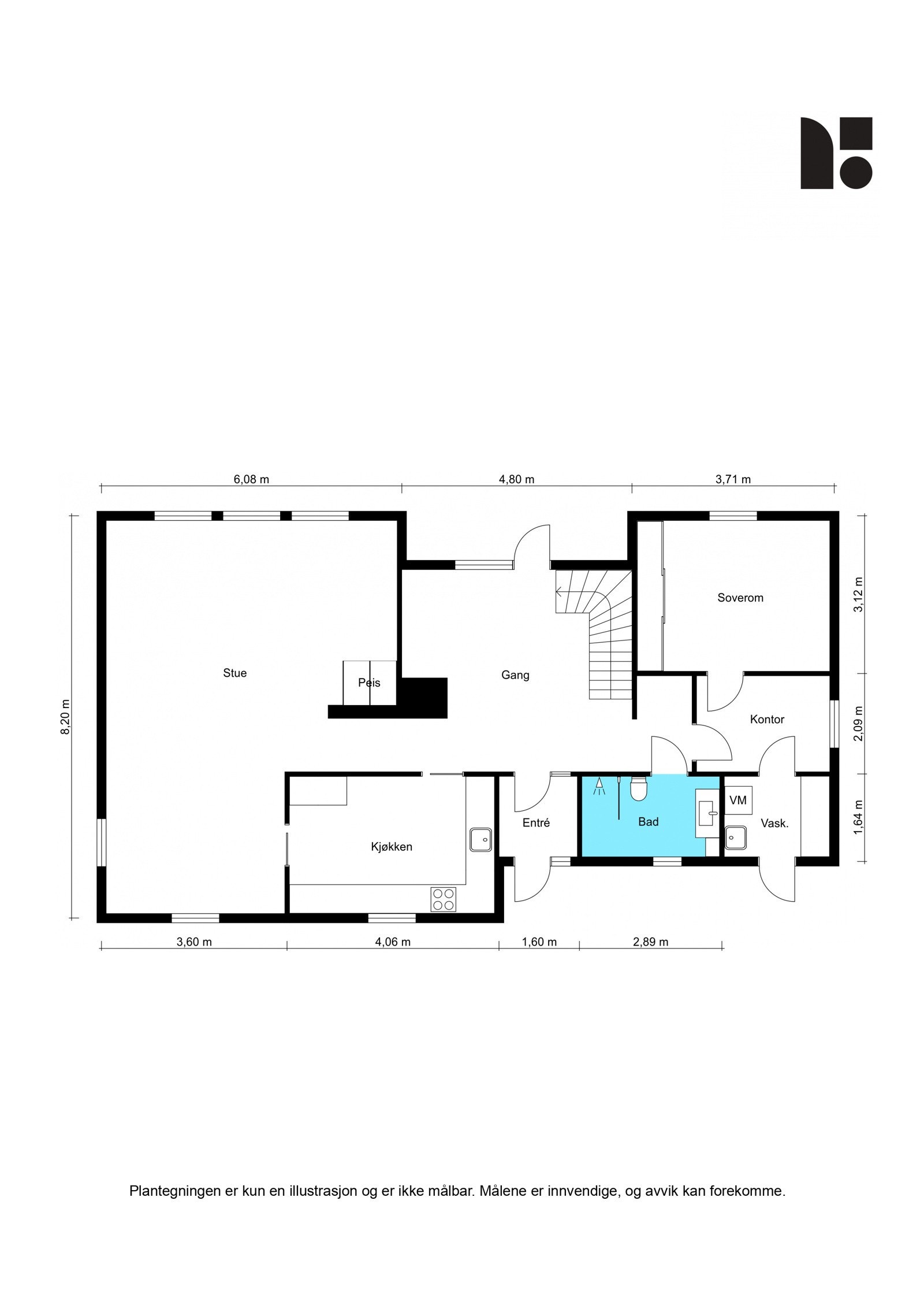 Plantegning 1. etasje. Galleribilde