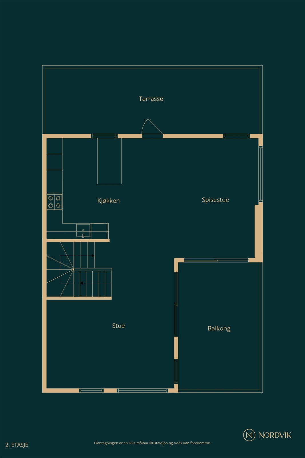 Plantegning - hovedetasje. Galleribilde