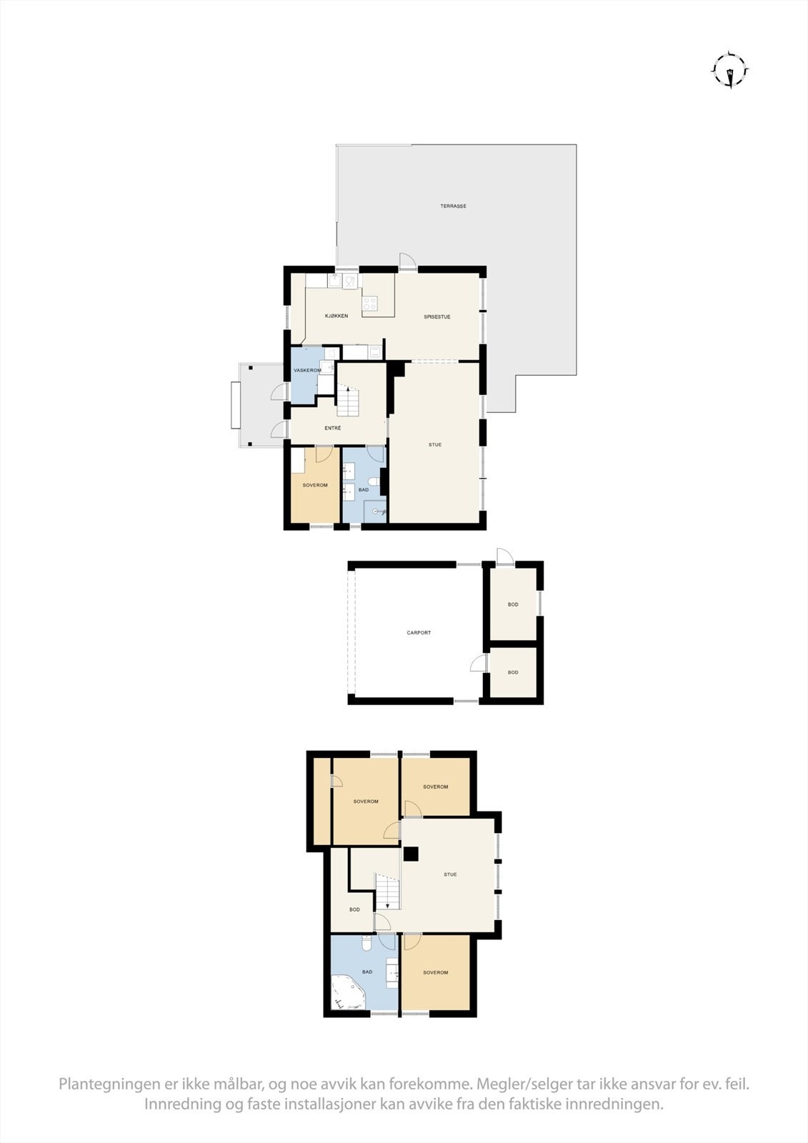 Plantegning begge etasjer. Galleribilde