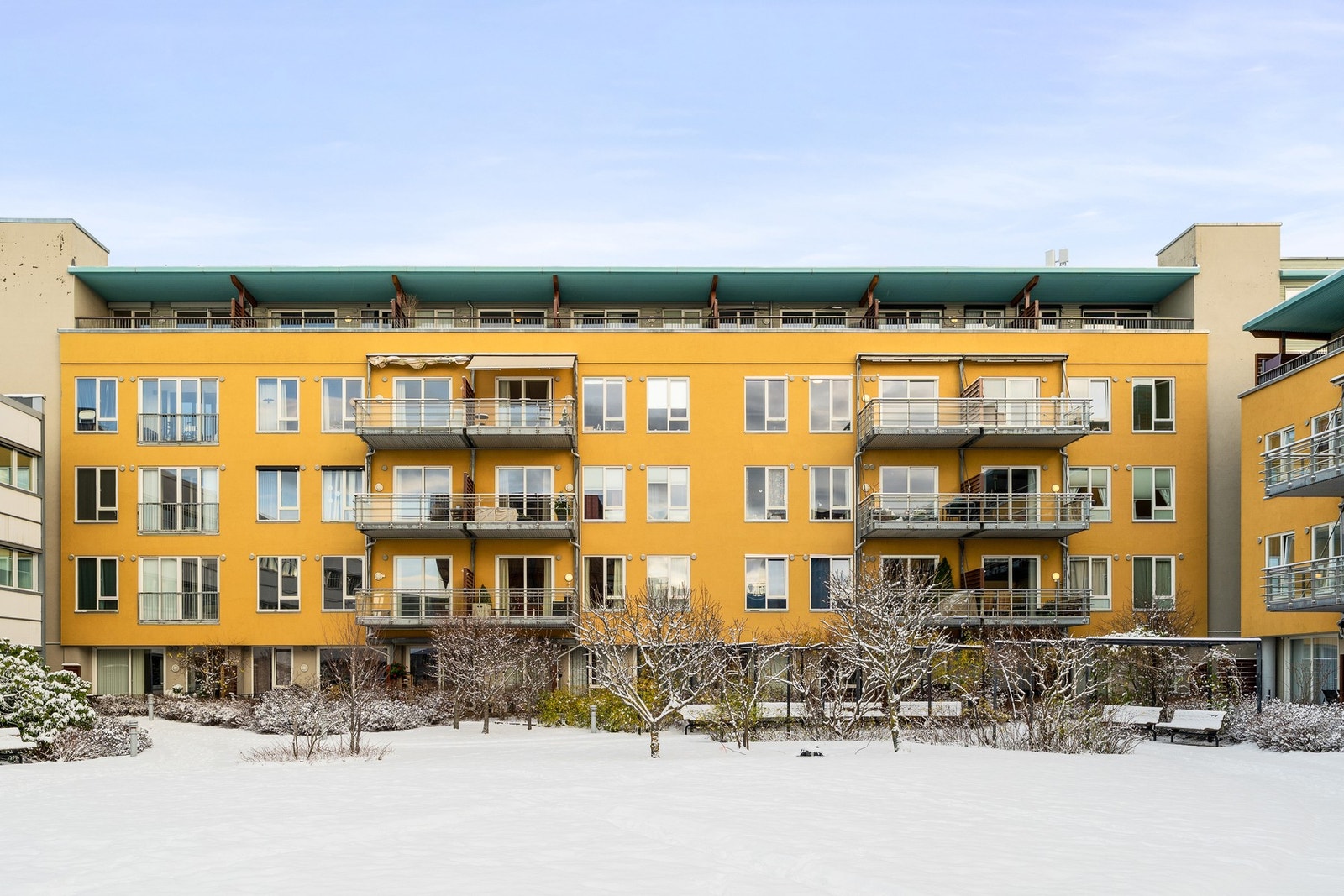 Fasade. I 2006 ble blokken ombygget til leiligheter. Galleribilde