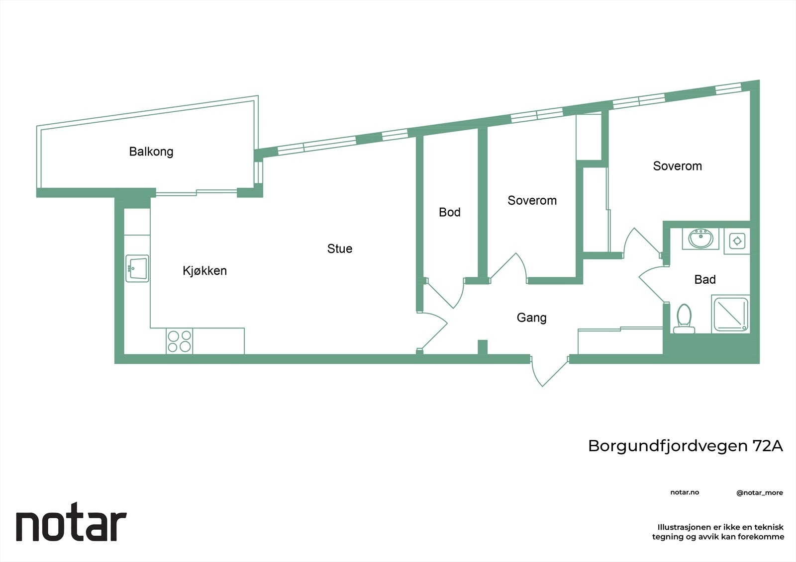 Plantegning - Borgundfjordvegen 72A Galleribilde