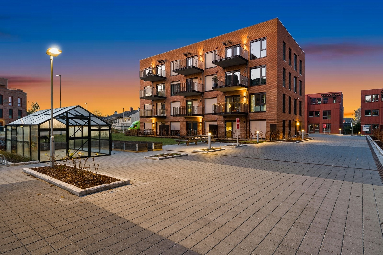 Flotte fellesområder med blant annet drivhus, felles sykkelbod, gjesteleilighet m.m. Galleribilde