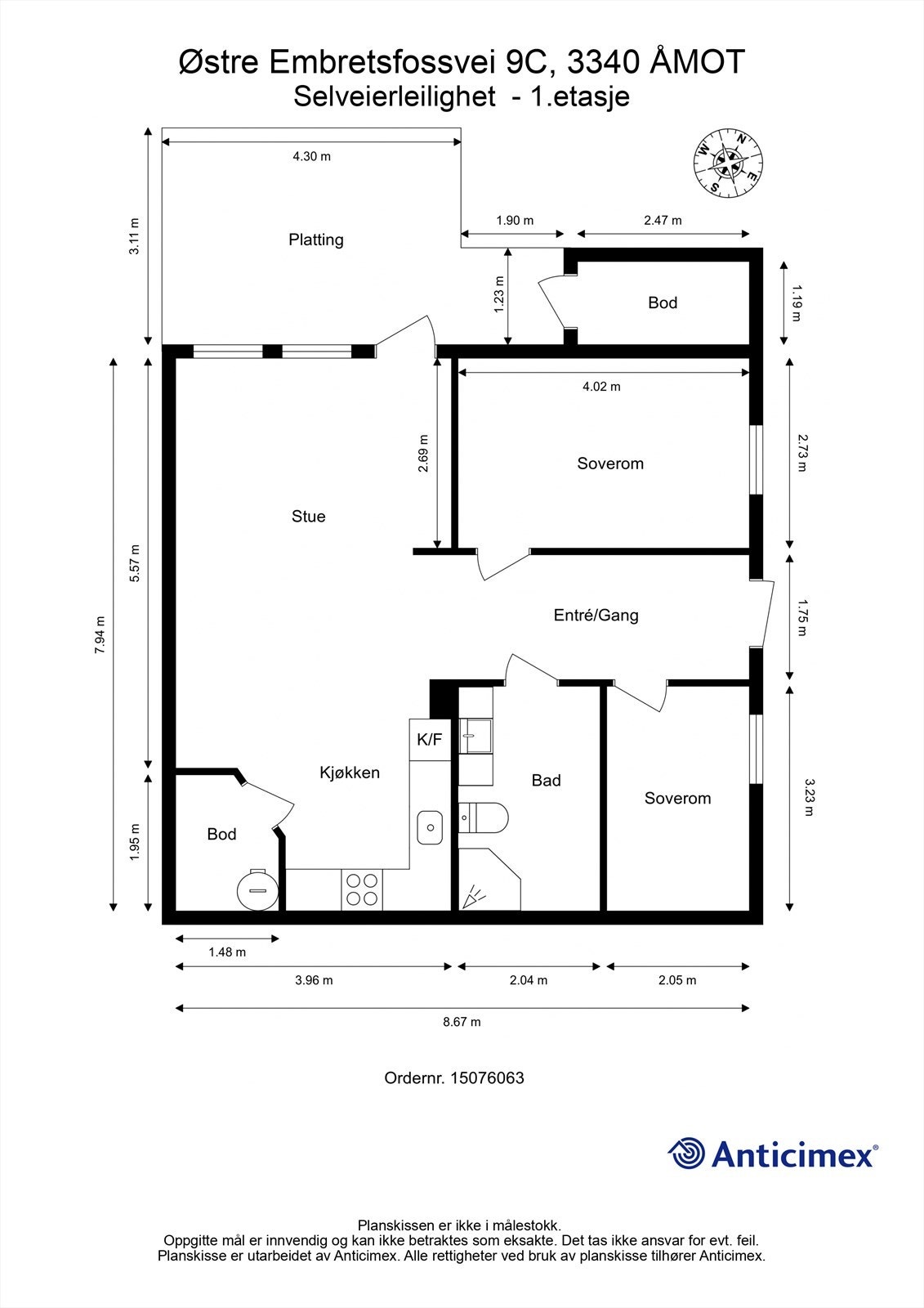 Plantegning -Selveierleilighet - 1 etasje Galleribilde