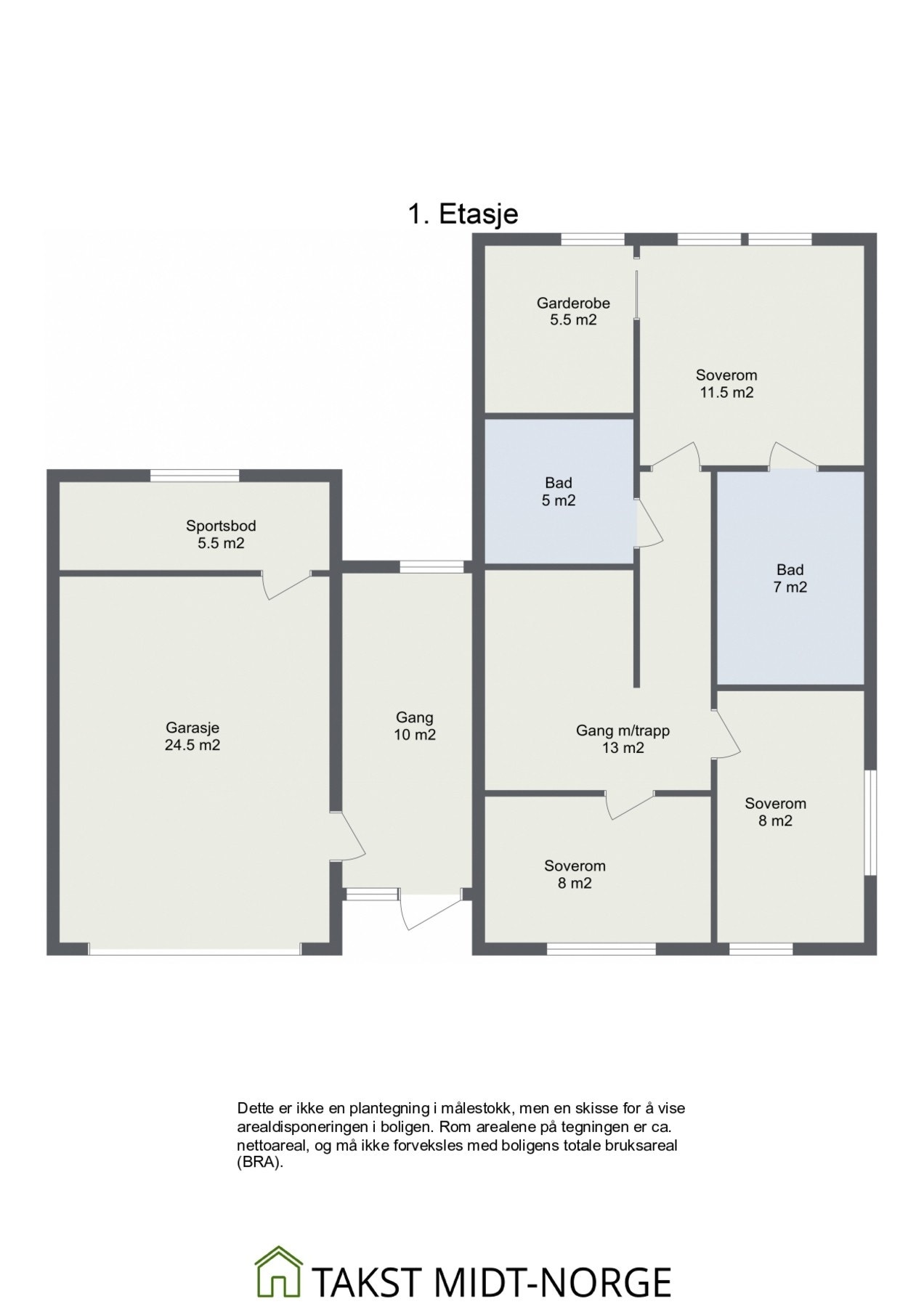 Plantegning 1. etasje Galleribilde