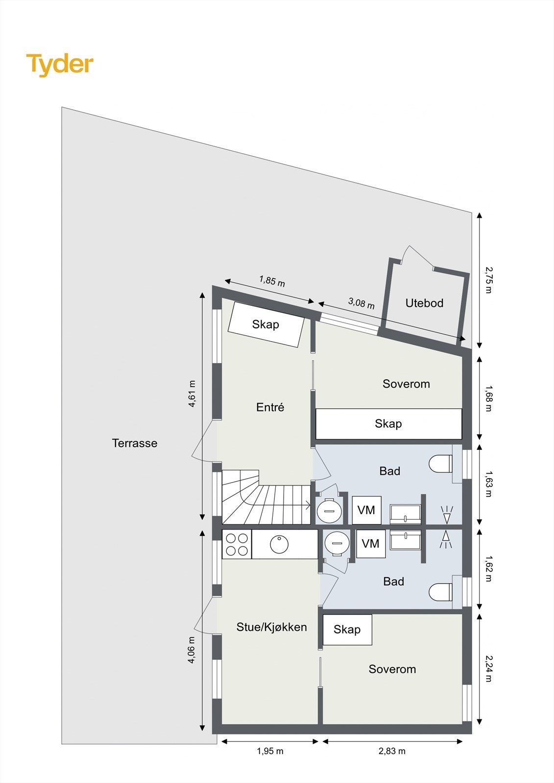Plantegning 1.etasje Galleribilde