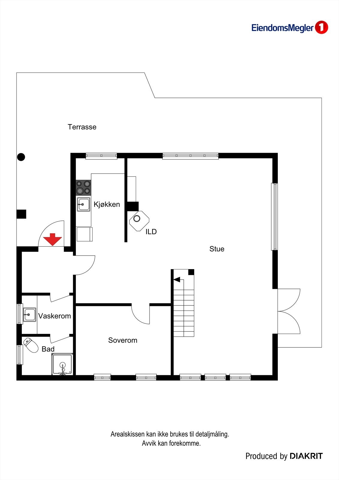 Plantegning hovedetasje. Galleribilde