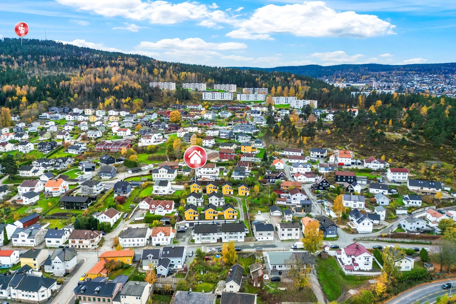 Fin turløype opp til Nordbykollen som man ser i bakkant av bildet. Galleribilde
