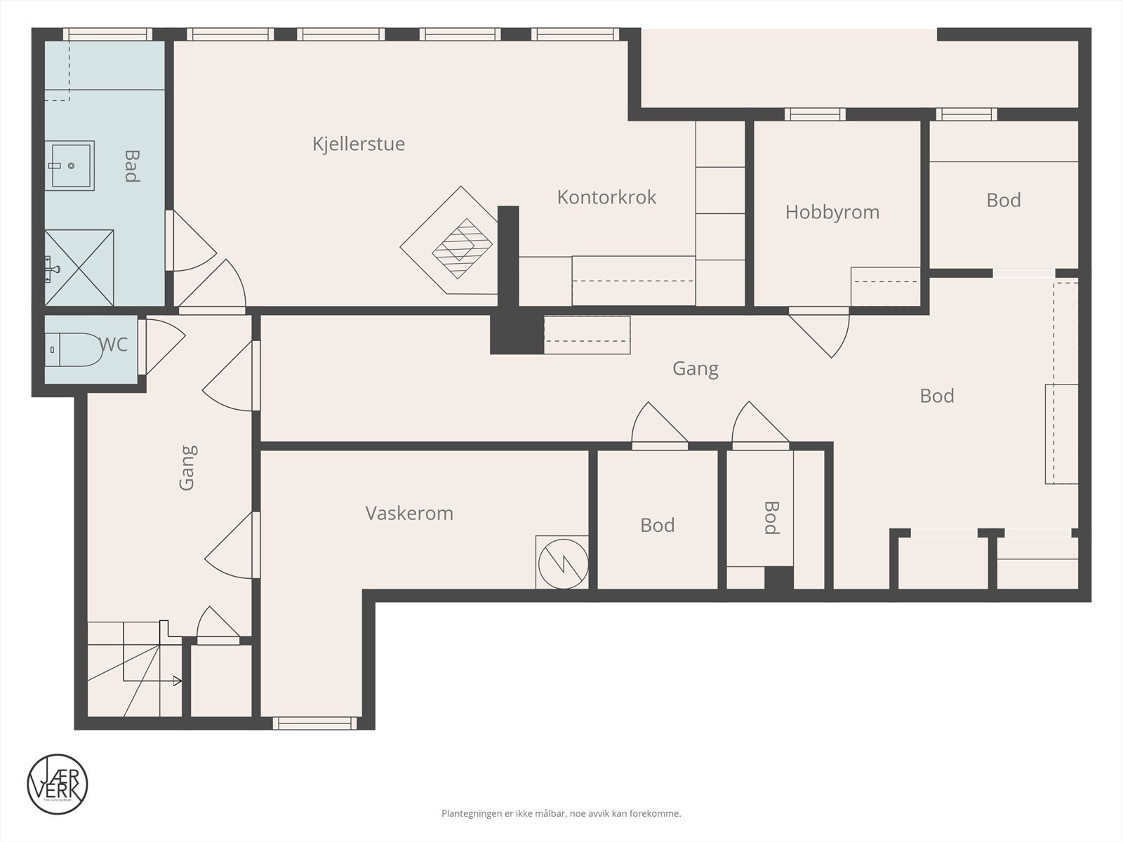 Plantegning underetasje. Galleribilde