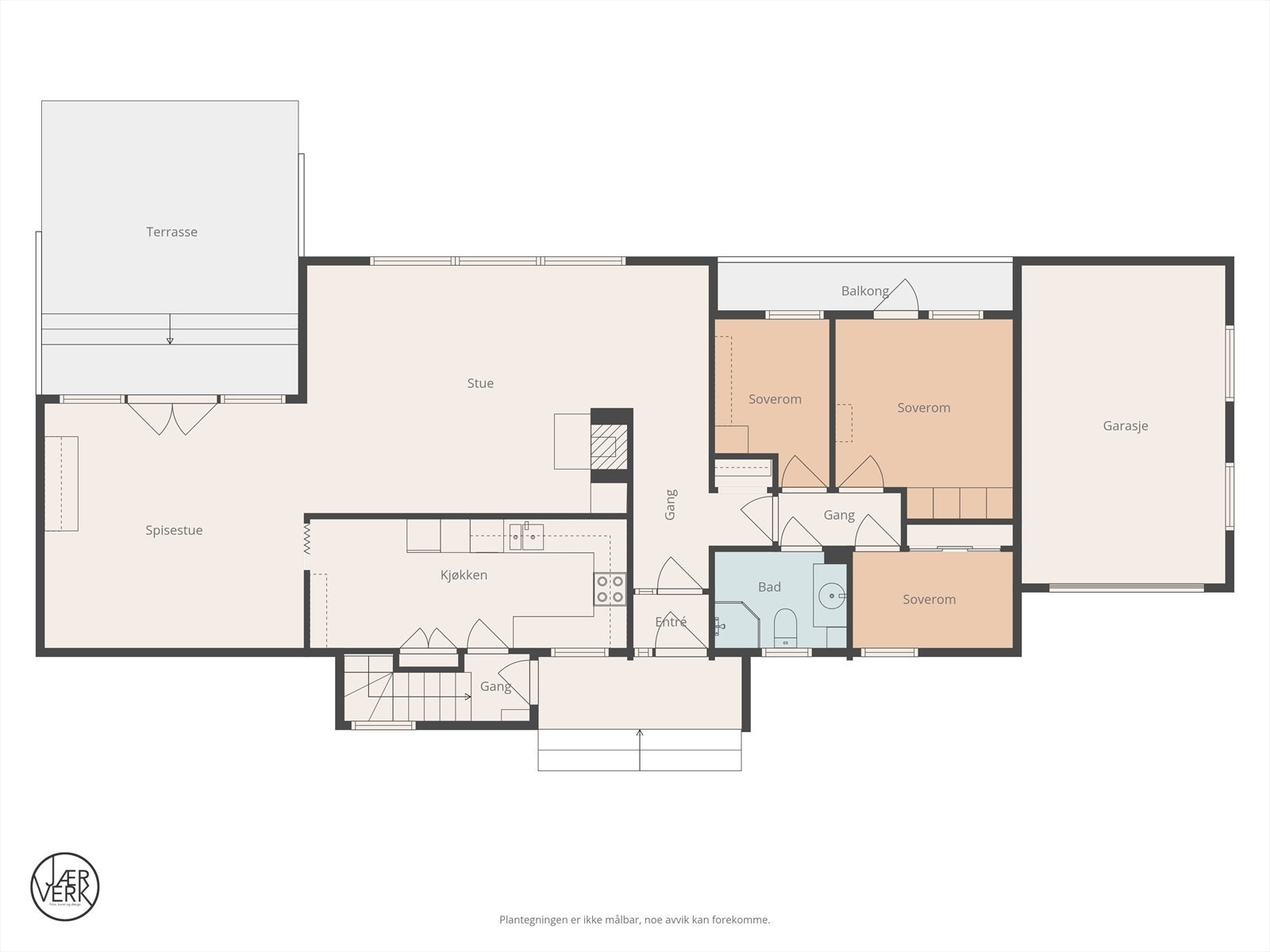 Plantegning hovedetasje. Galleribilde