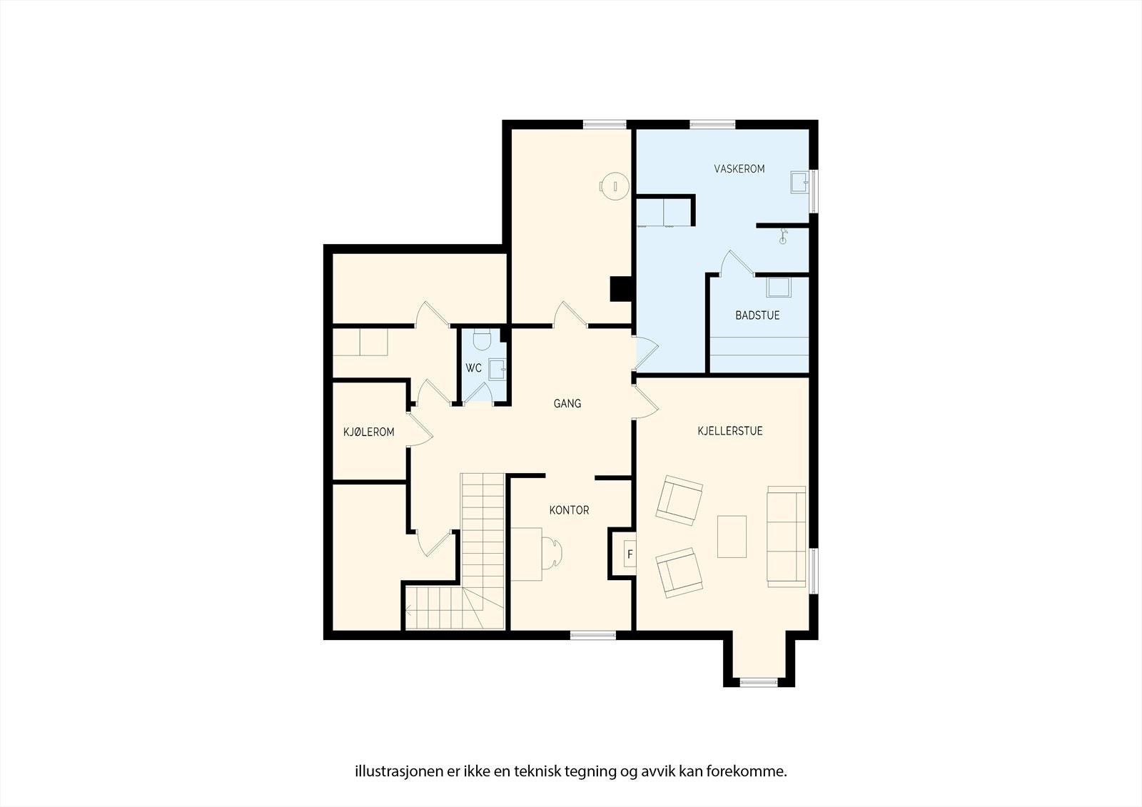 Plantegning underetasje Galleribilde