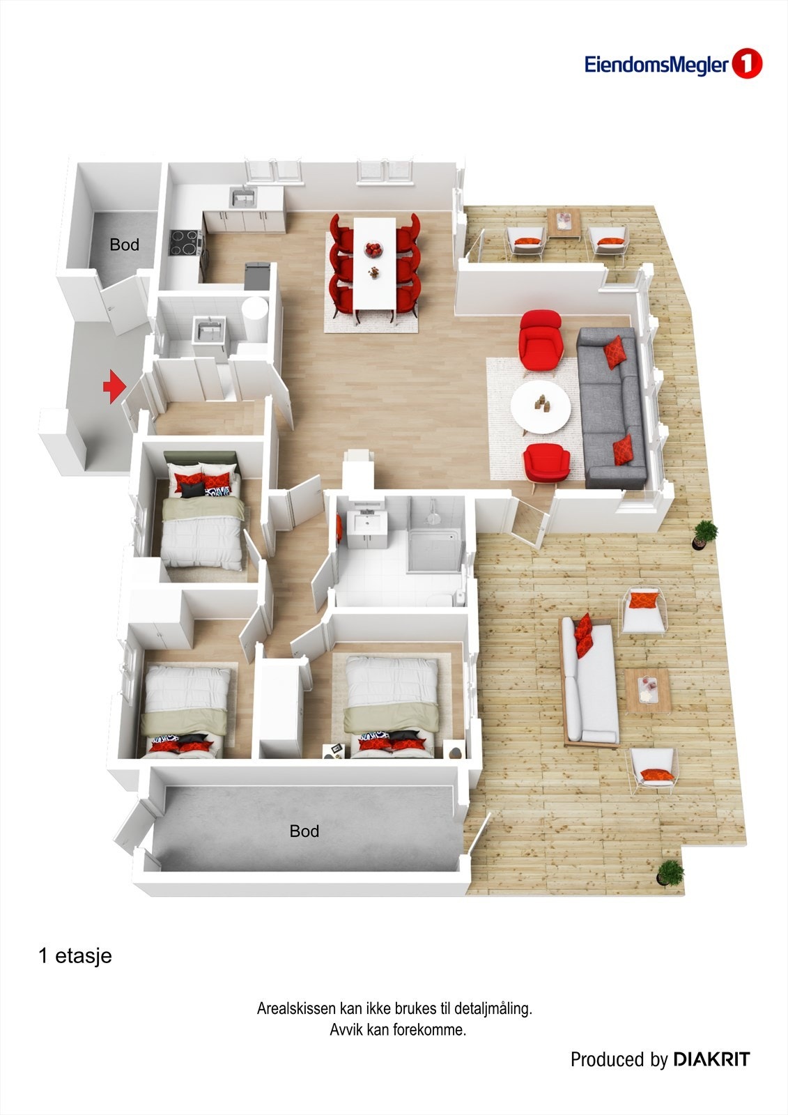 Plantegning 1. etasje Galleribilde