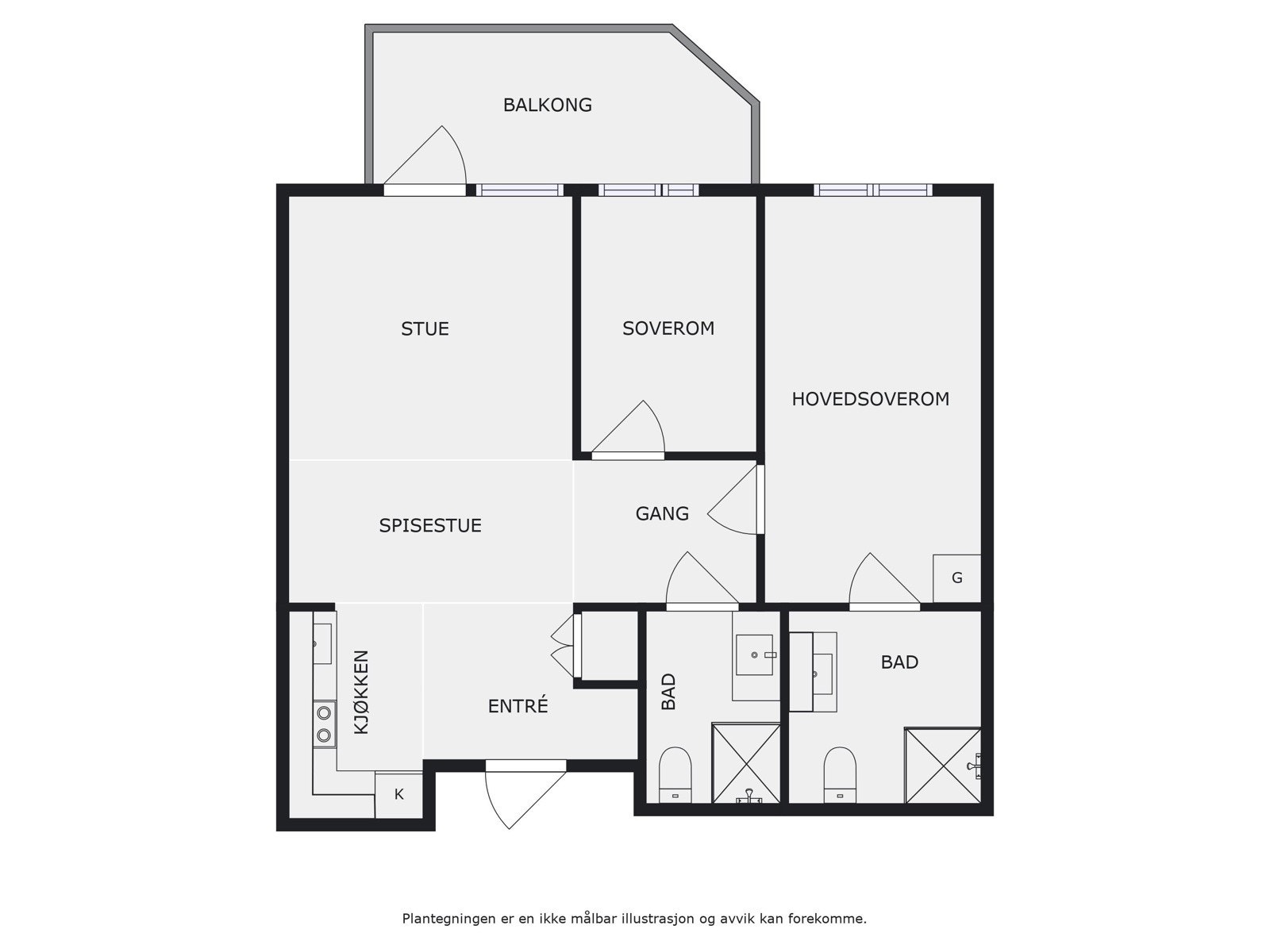Leilgiheten har en god og arealeffektiv planløsning som gir en bruksvennlig og lettstelt leilighet godt plassert i bygget. Galleribilde
