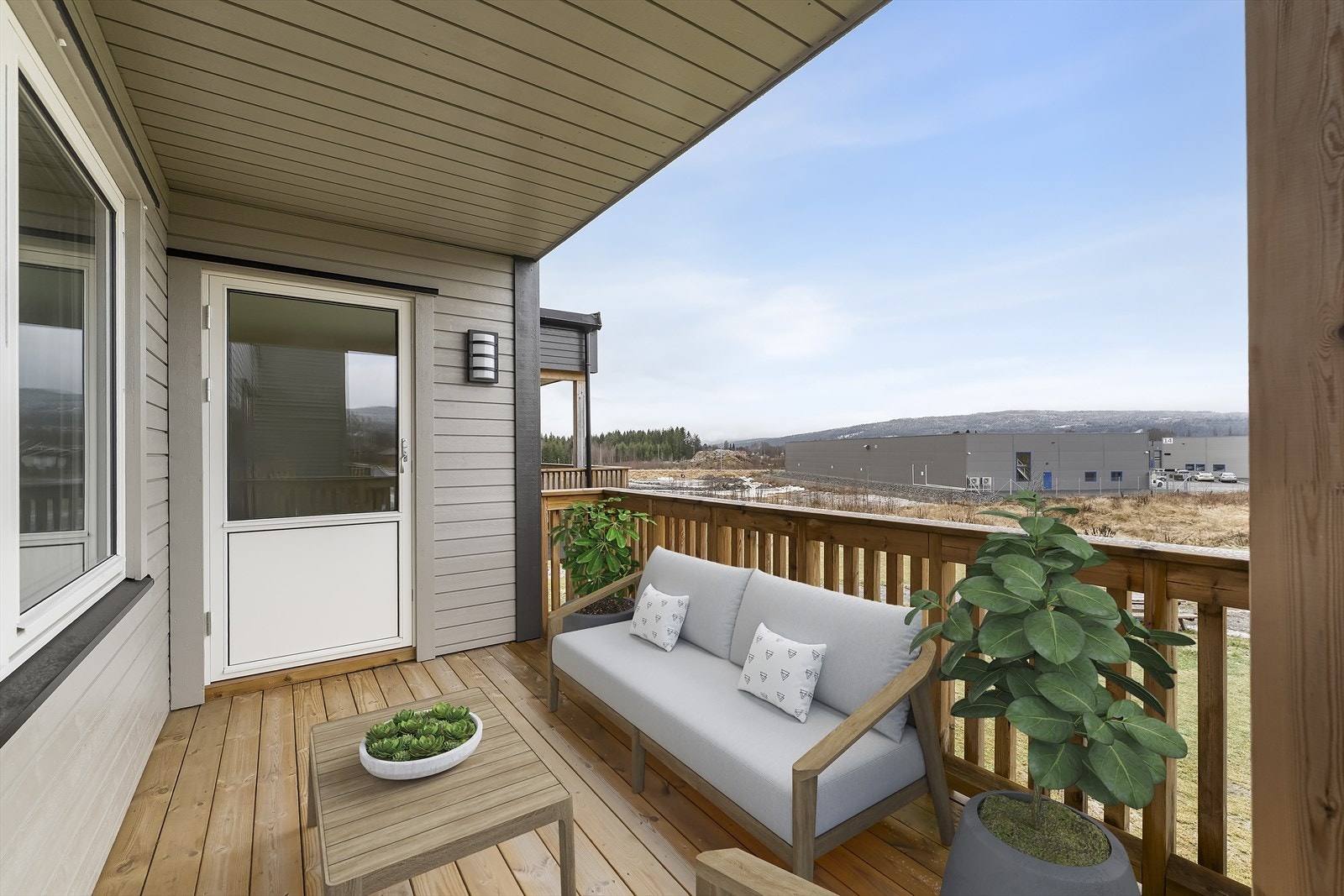 Balkongen er på ca. 8 kvm. (Bildet er digitalt stylet). Galleribilde