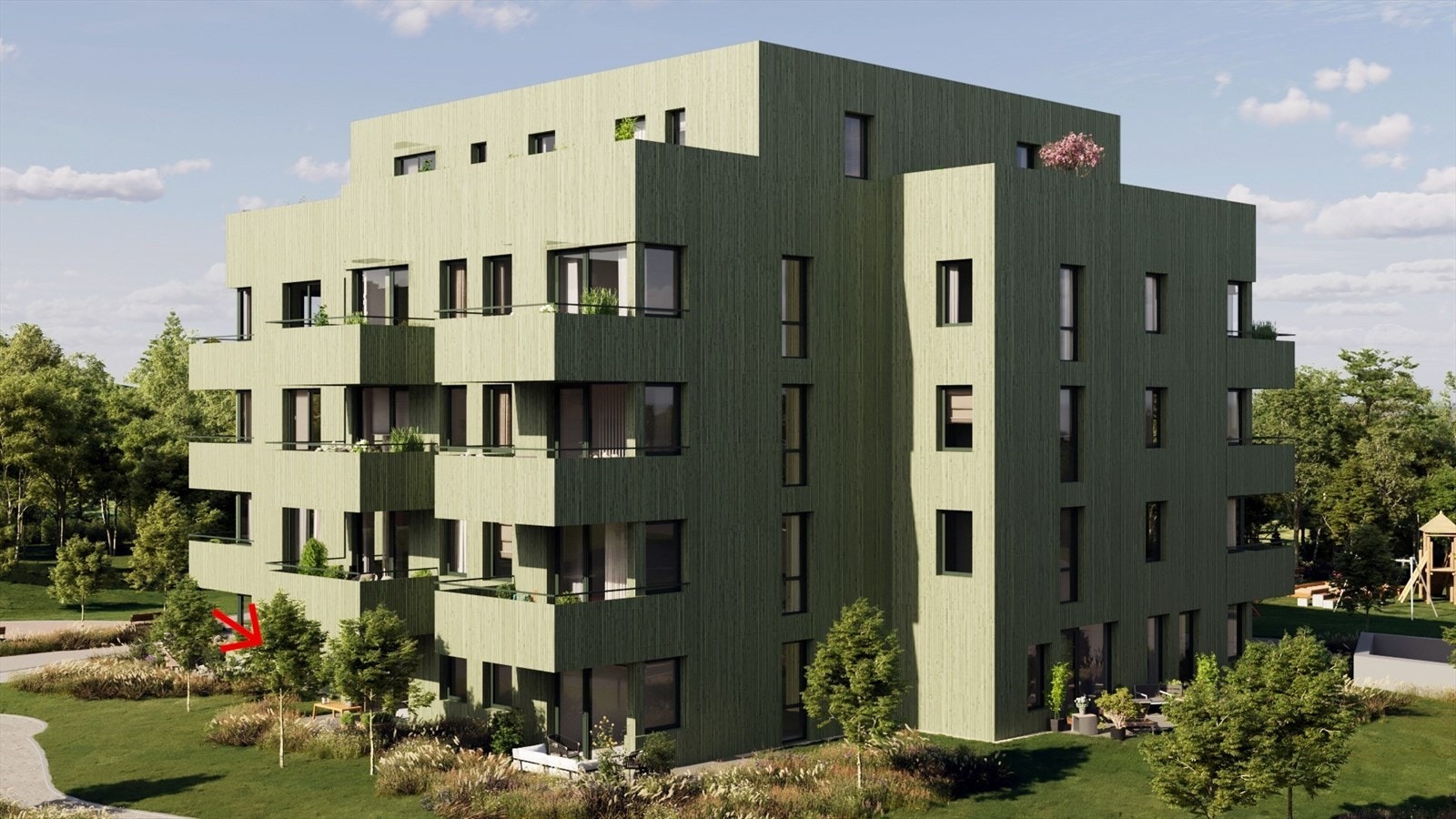 Leiligheten er en del av byggetrinn 2 på det attraktive prosjektet på Steinan. Leiligheten ligger i byggets 1. etasje, vendt mot øst.jpg Galleribilde