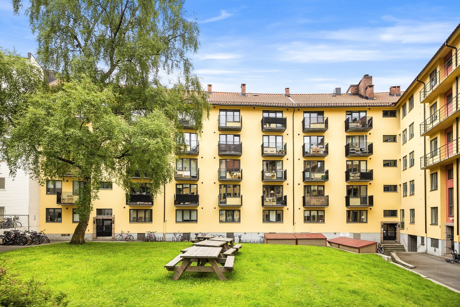 Borettslaget består av 157 andelsleiligheter. Galleribilde