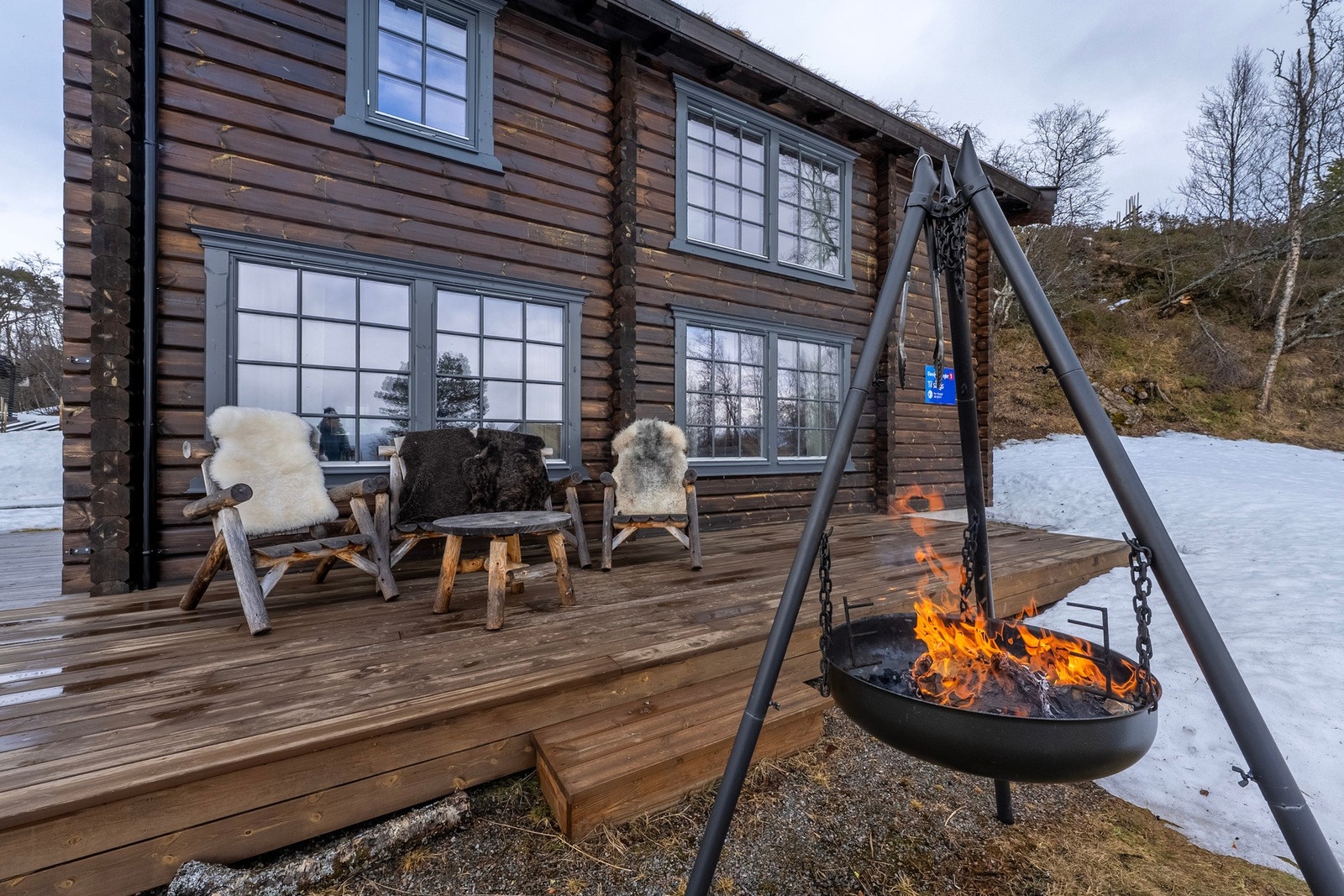Terrassens gode størrelse byr på flere uteområder. Galleribilde