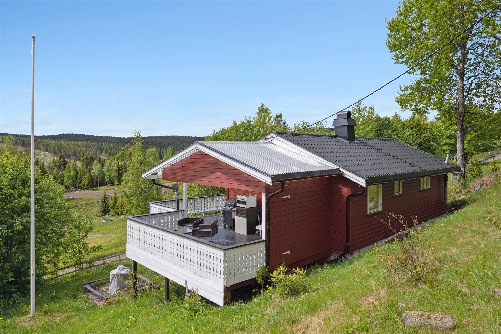 Hytta har en fin beliggenhet med naturskjønne omgivelser i Hurdal kommune. Galleribilde