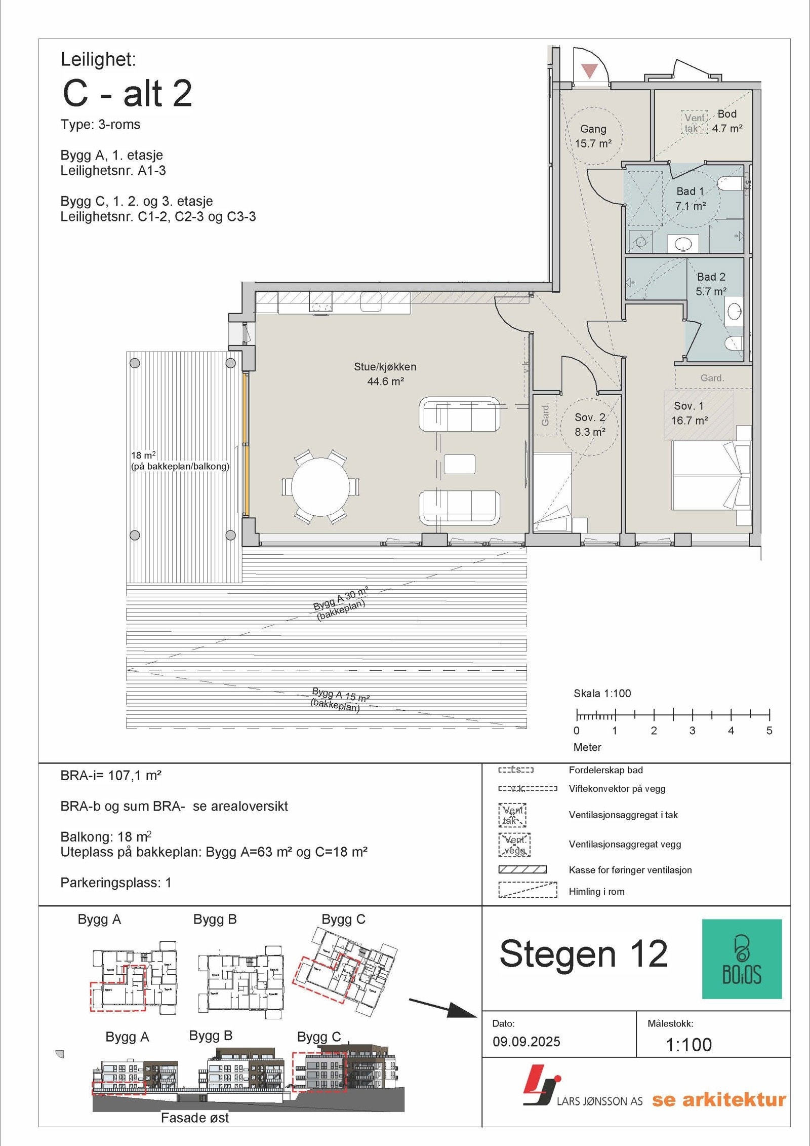 Plantegning leilighet C3-3 Galleribilde