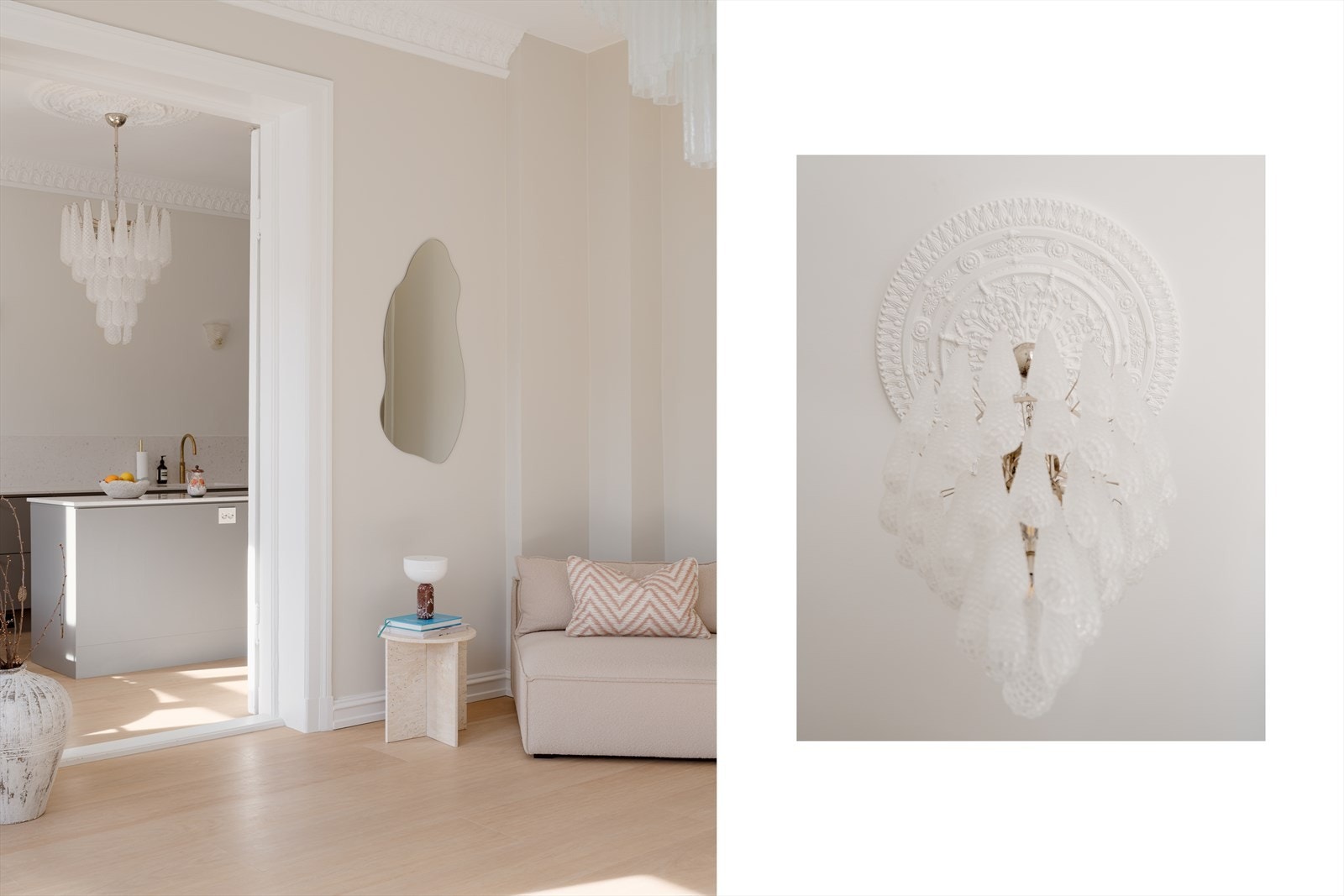 Det er pipeløp i hjørnet av stuen med mulighet for å installere peis. Galleribilde