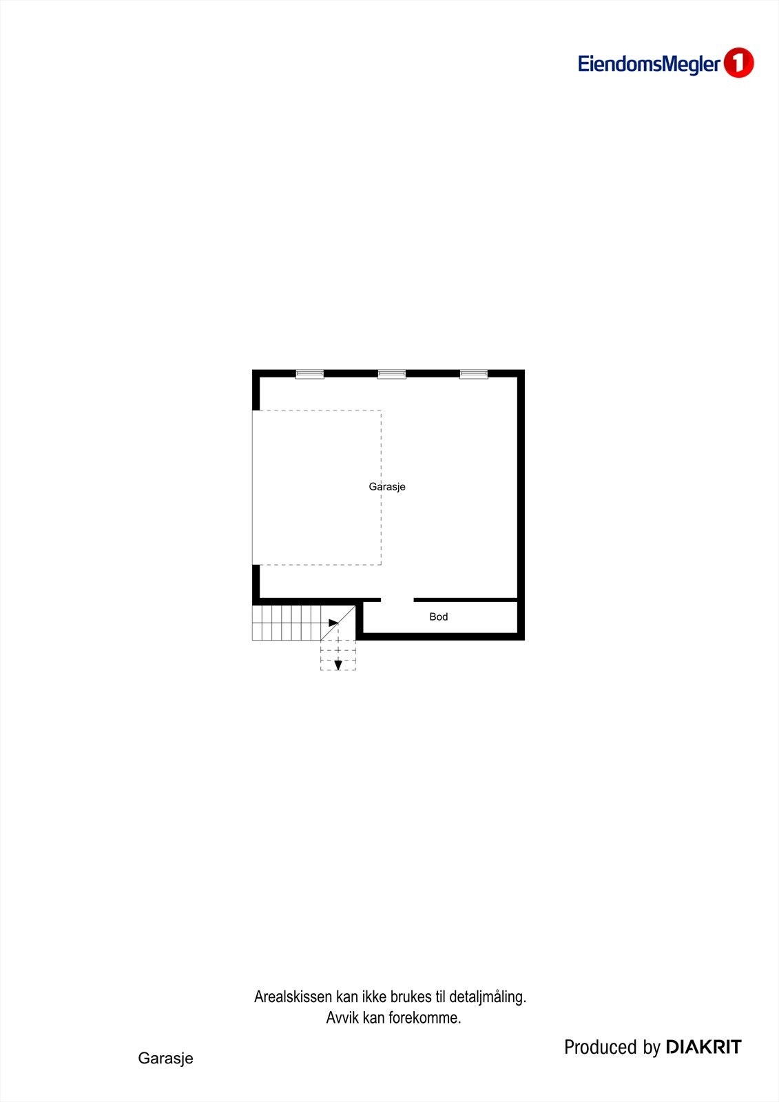 Plantegning garasje med bod. Galleribilde