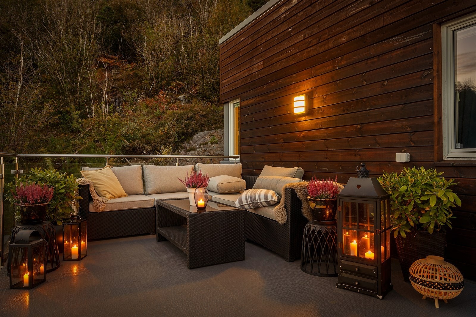 Fin solfylt balkong. Galleribilde