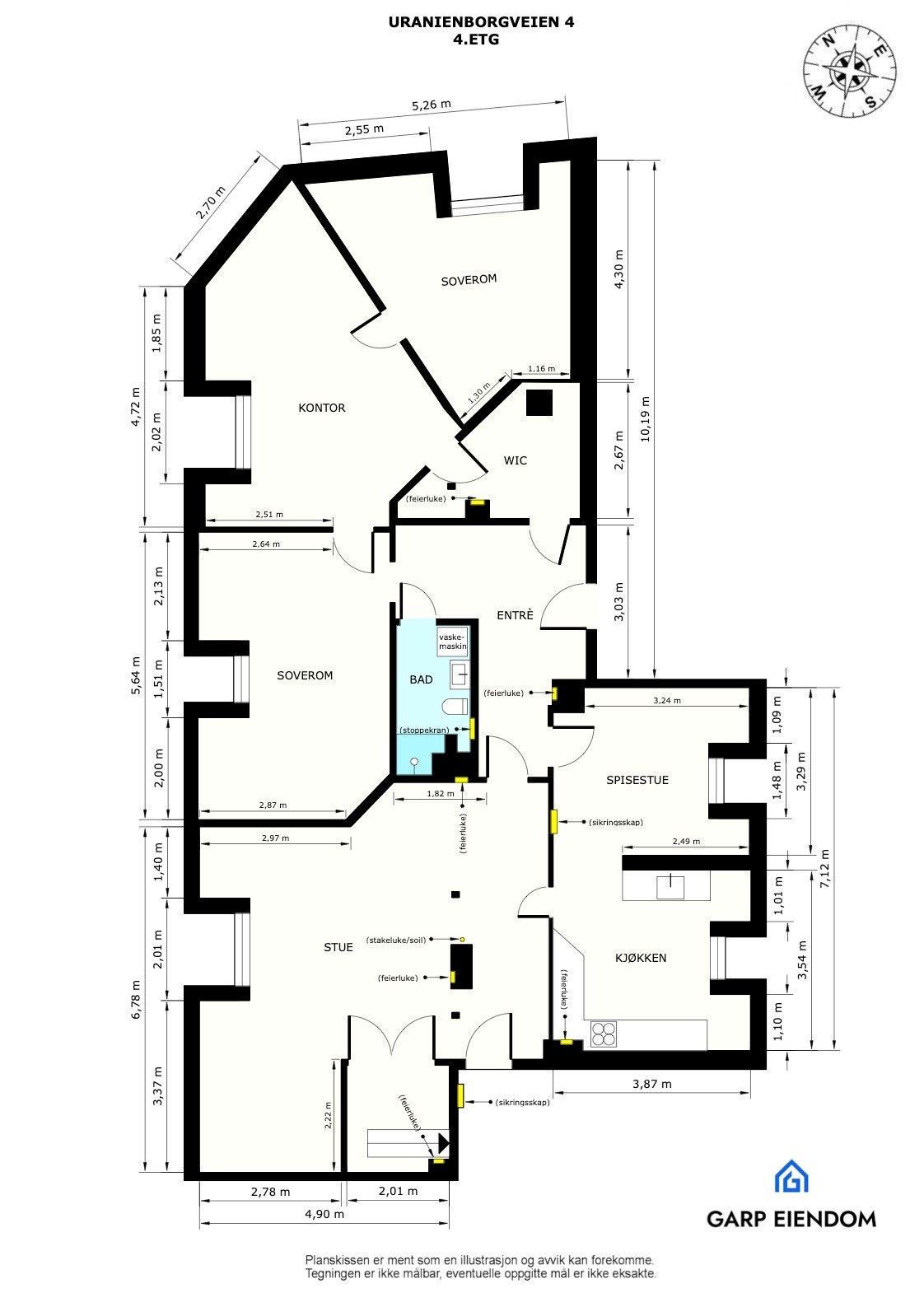 Plantegning med mål Galleribilde