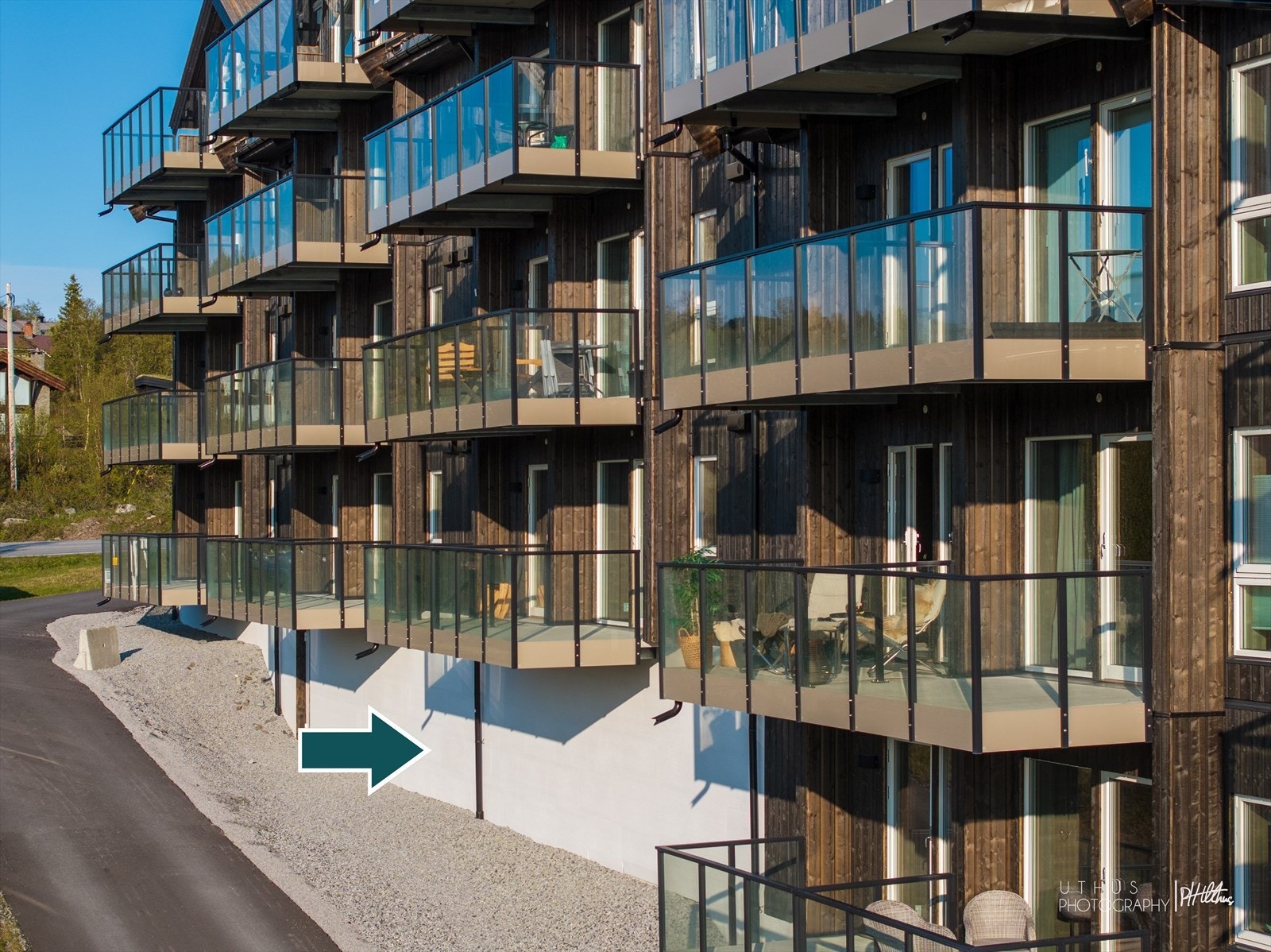 Leiligheten(e) ligger på bakkeplan. Vinduer er ikke satt inn enda. Galleribilde