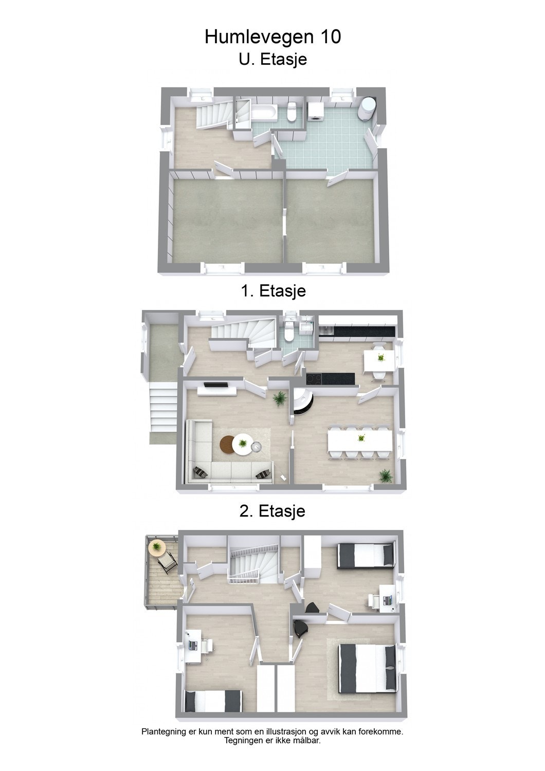 Humlevegen 10 - 3D - Combined - Letterhead Galleribilde