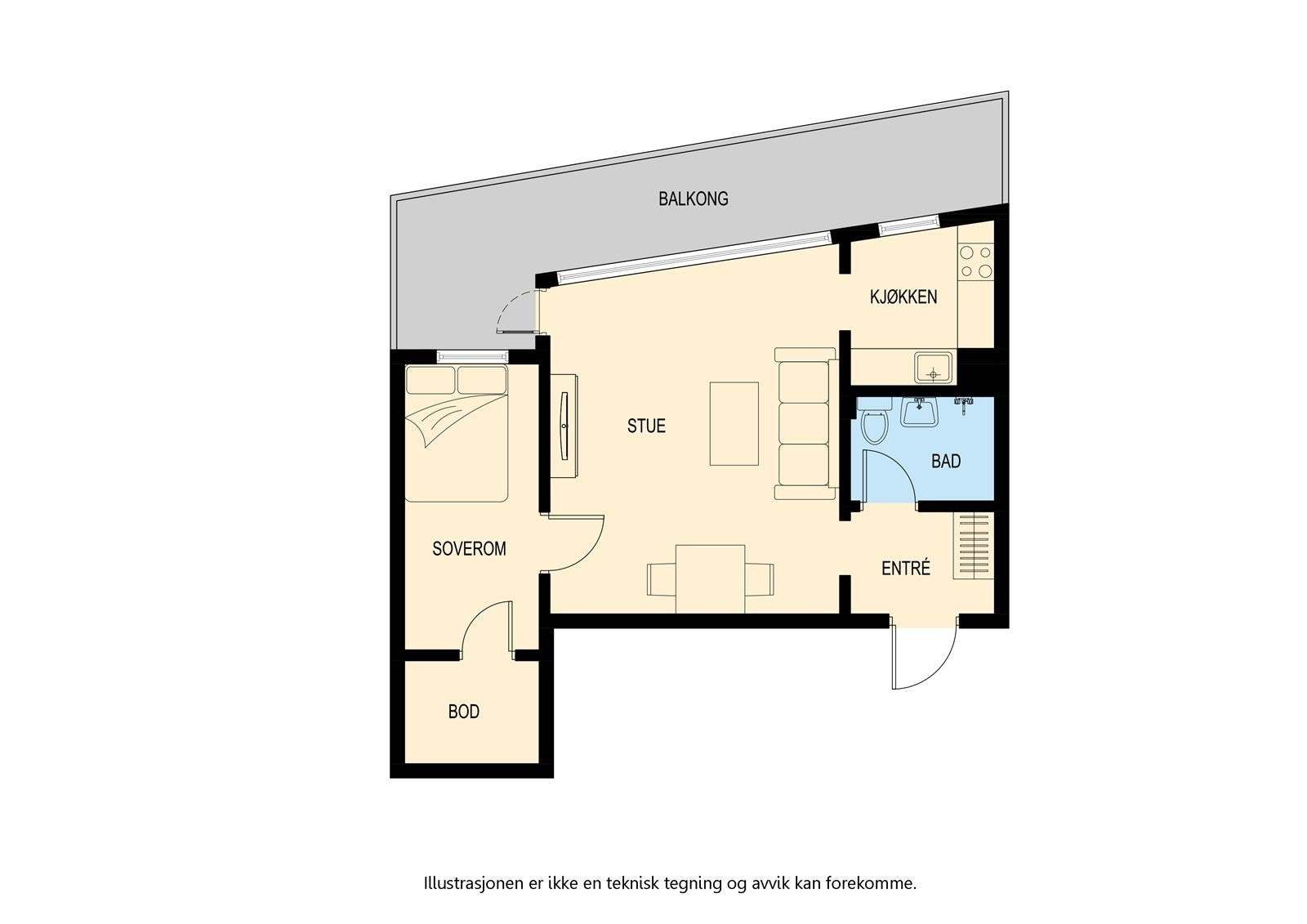 Leiligjeten er under renovering og er ferdigstilt 1.september Galleribilde