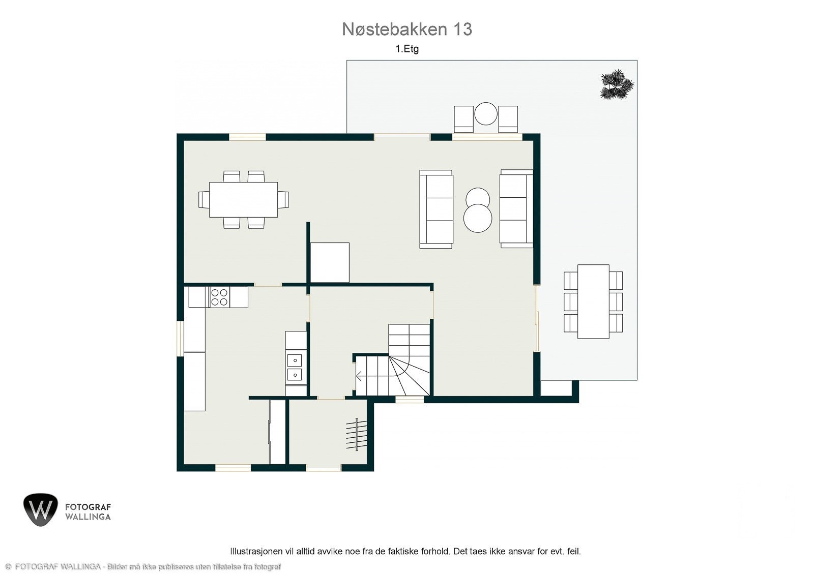 Plantegning 1.etg Galleribilde