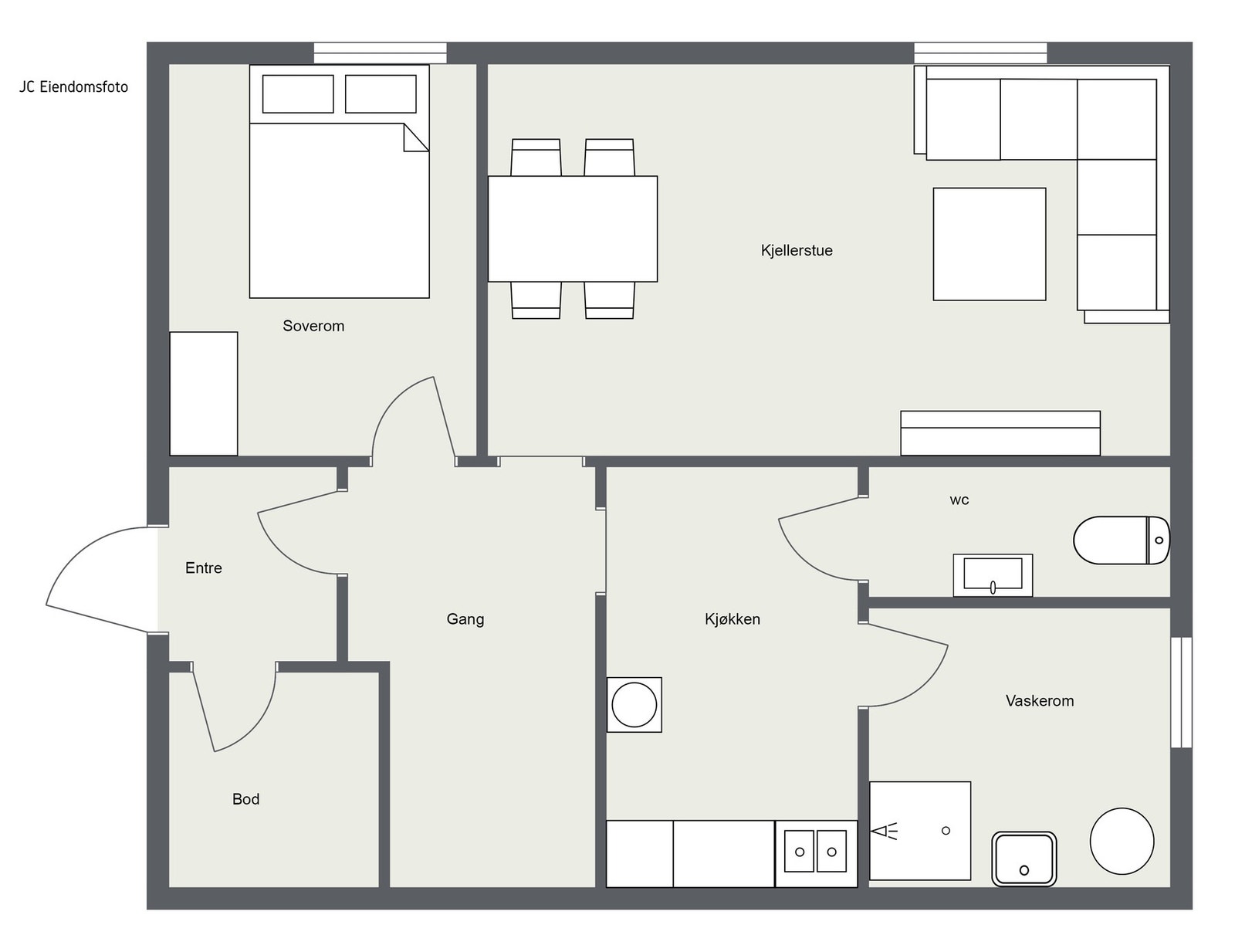 2d plantegning underetasje. Galleribilde