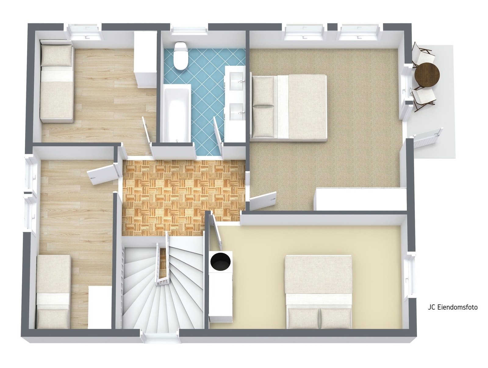 3d plantegning loft. Galleribilde