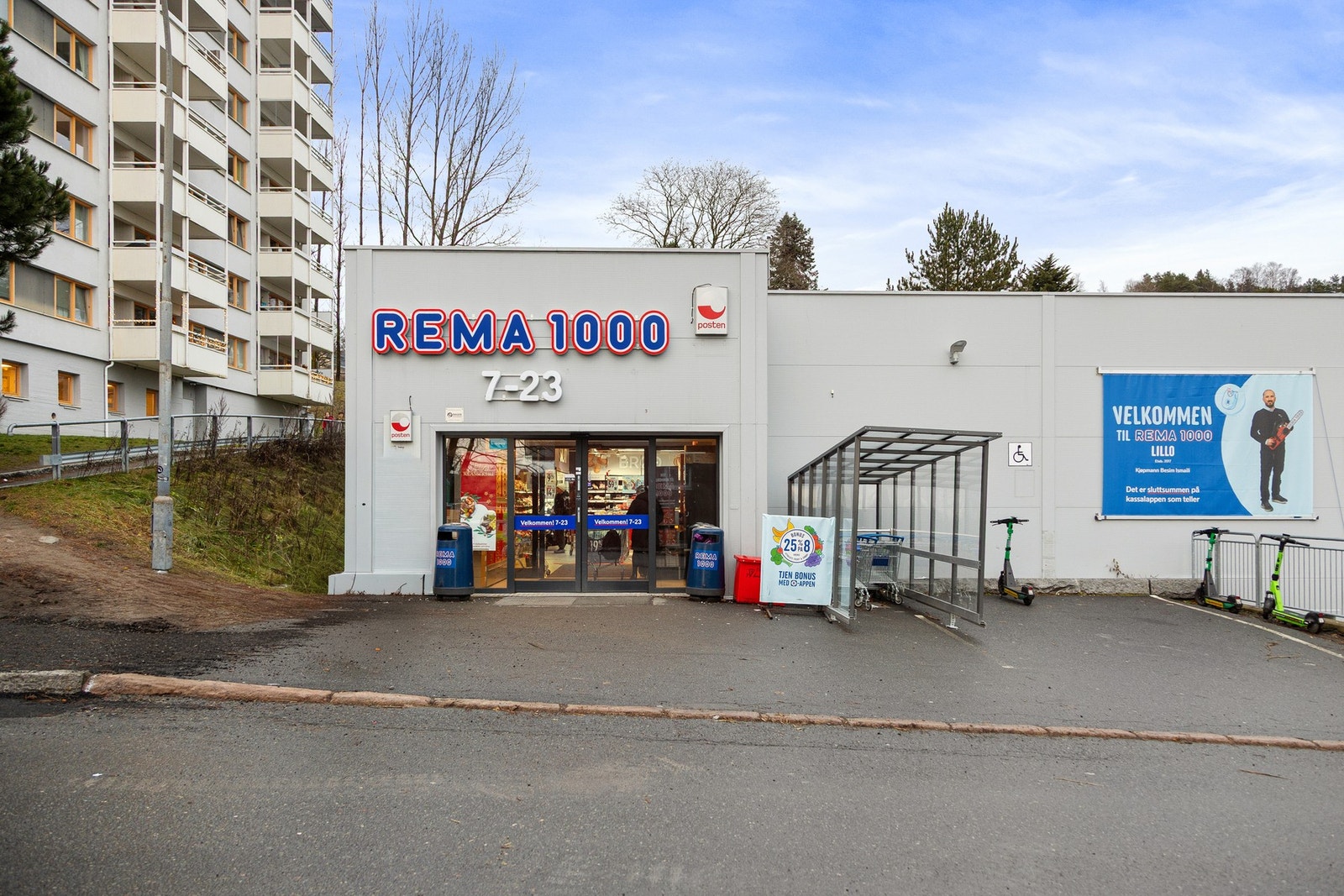 Dagligvarehandelen kan gjøres rett ved leiligheten der Rema ligger. Galleribilde