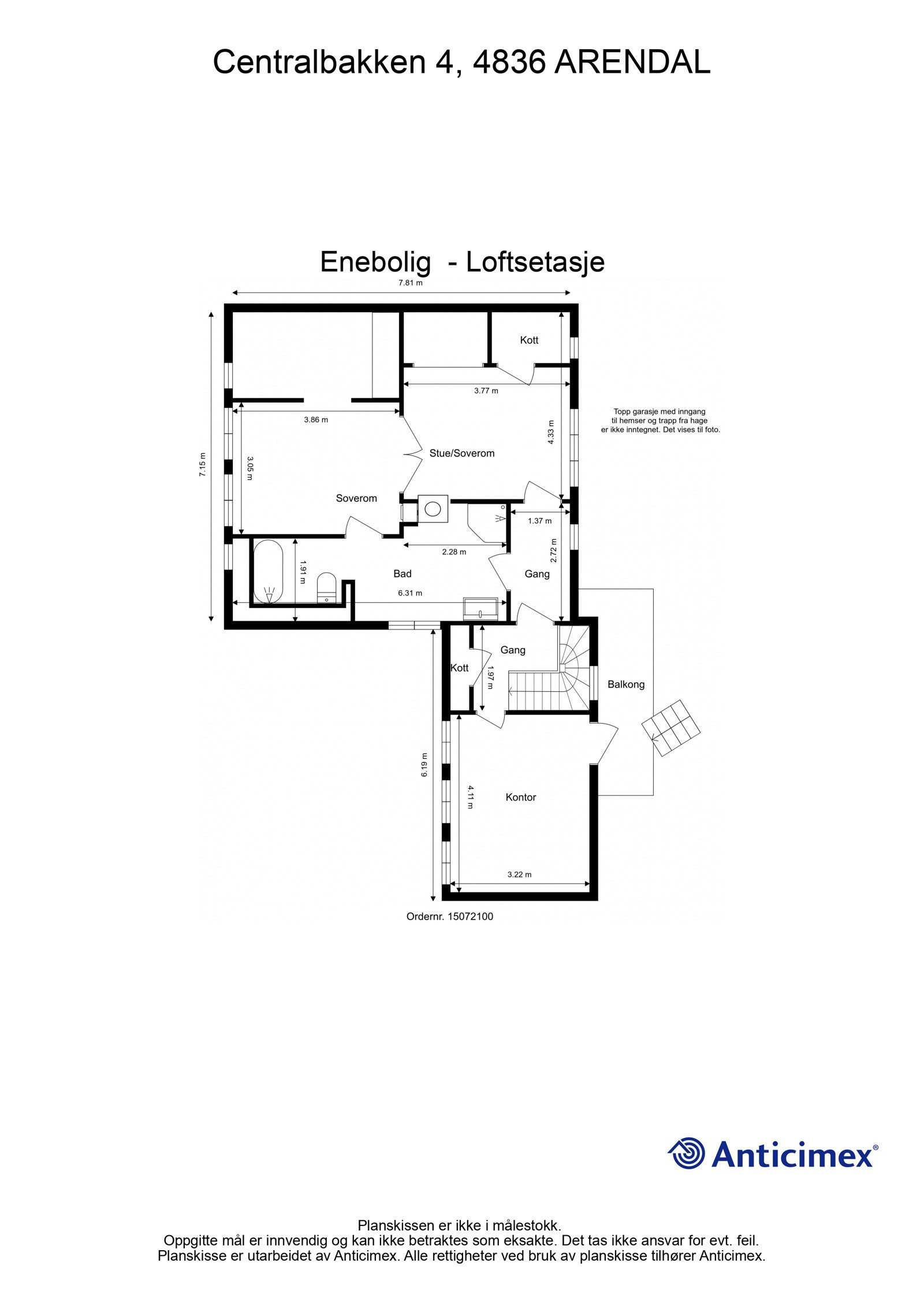 Plantegning - Loftsetasje Galleribilde