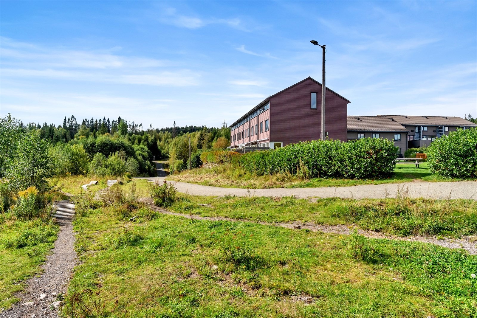 Her finner du sykkelsti om sommeren og oppkjørte skiløyper om vinteren. Galleribilde