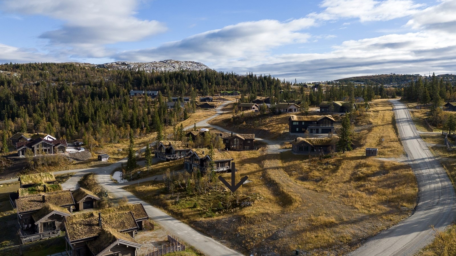 Etabert område med spredt bebyggelse. Galleribilde