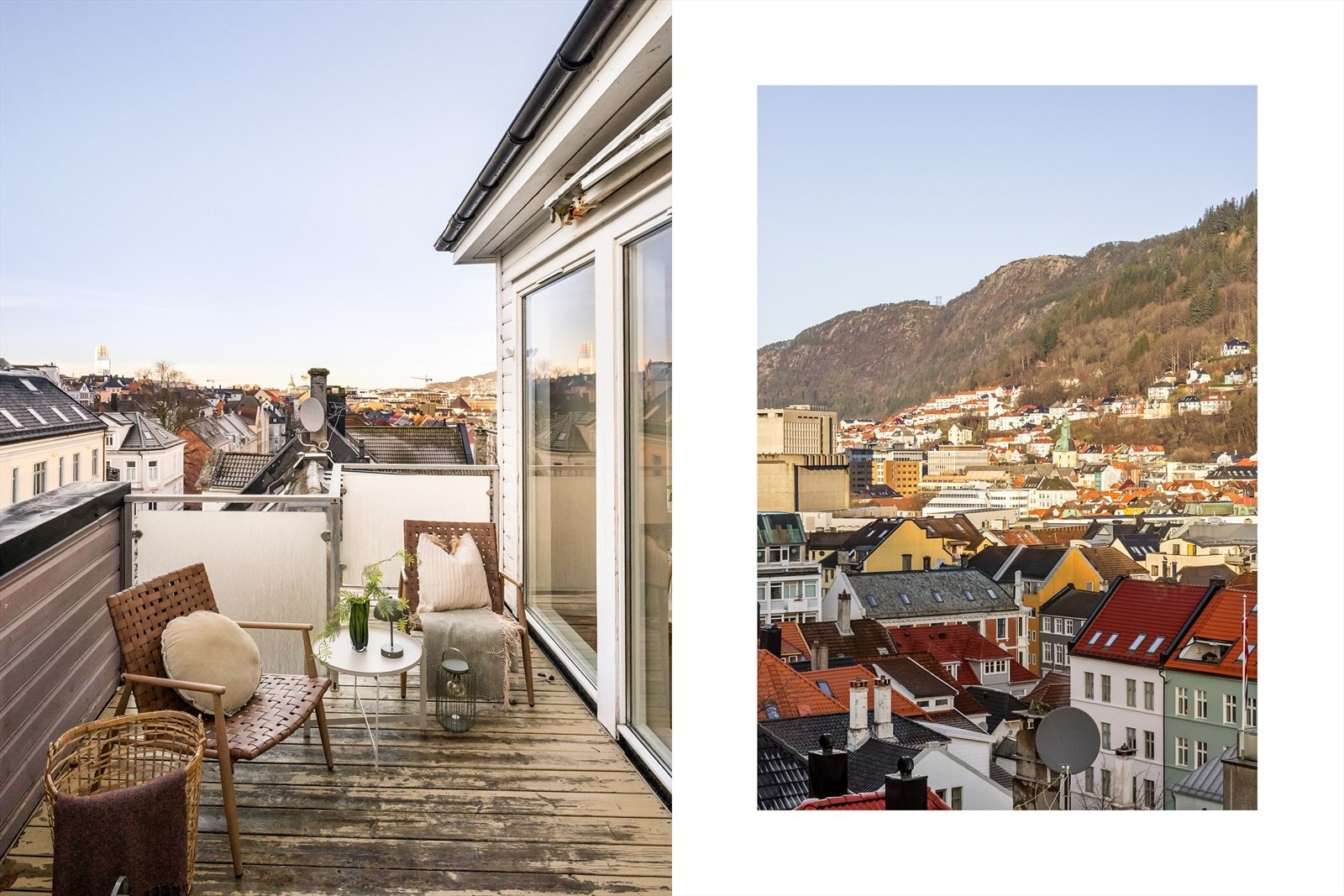 - Den private takterrassen måler 9,9m², og har svært gode solforhold, midtsommers - Galleribilde