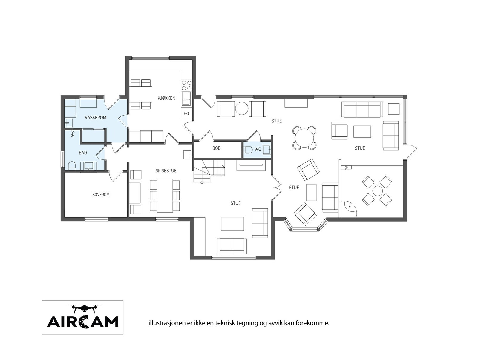 Plantegning 1. etasje Galleribilde