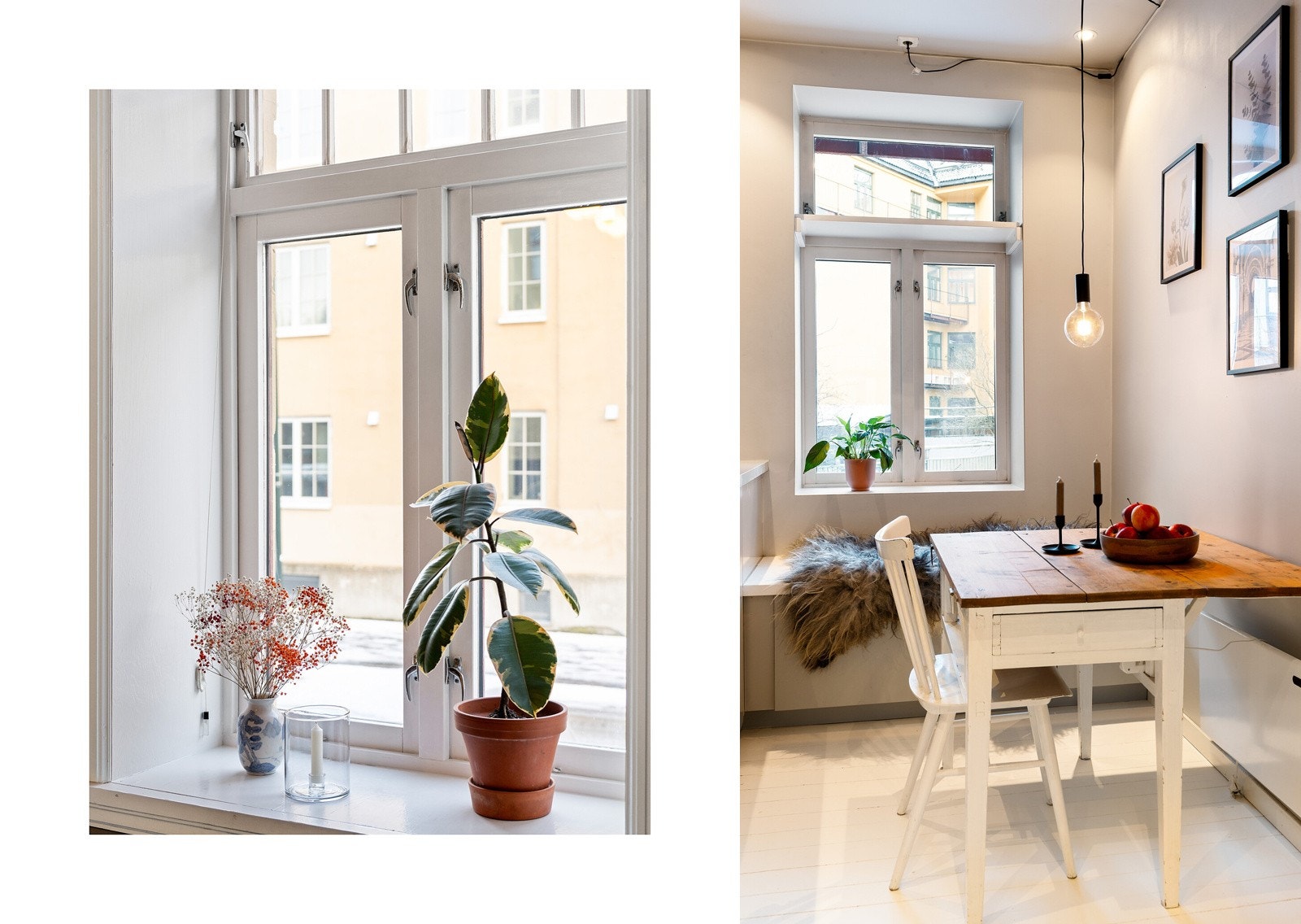 Inne på kjøkkenet er det praktisk benk med plass til hyggelig spisegruppe i nærhet av vinduet. Galleribilde