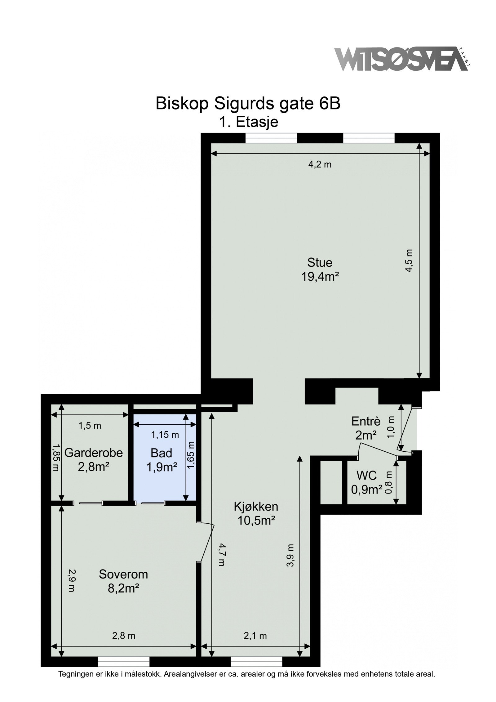 Planskisse 1. etajse. Galleribilde