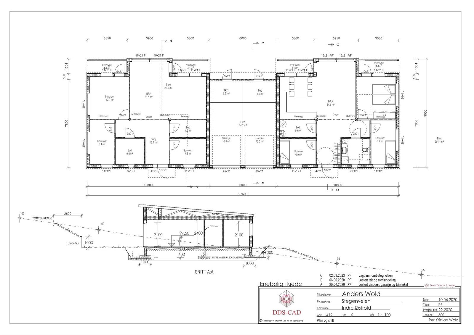 Stegenveien 124 - plan 1 og snitt 2 rev C.jpg Galleribilde